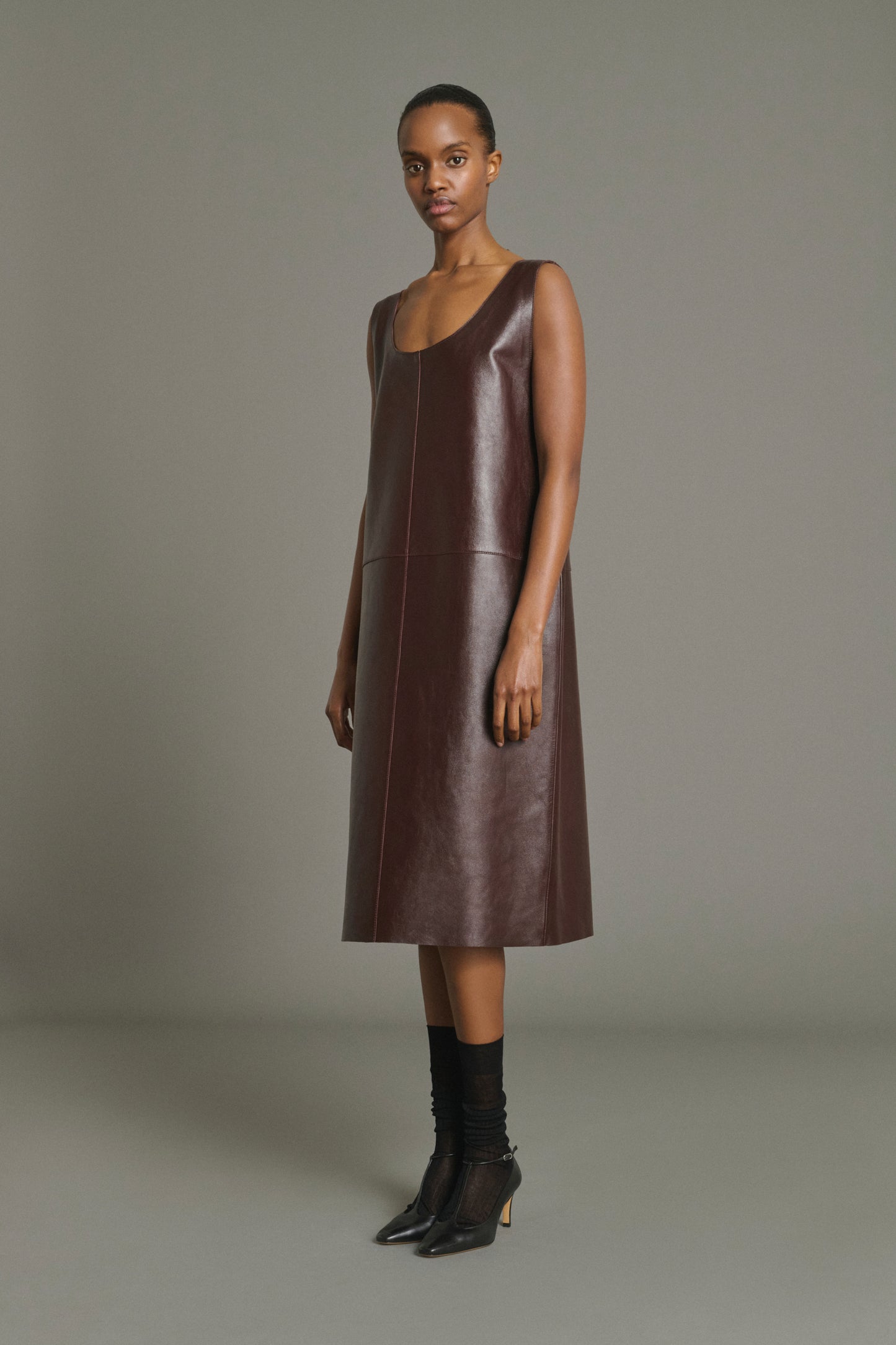 Vestido Joa - Burdeos - Cuero - Mujer