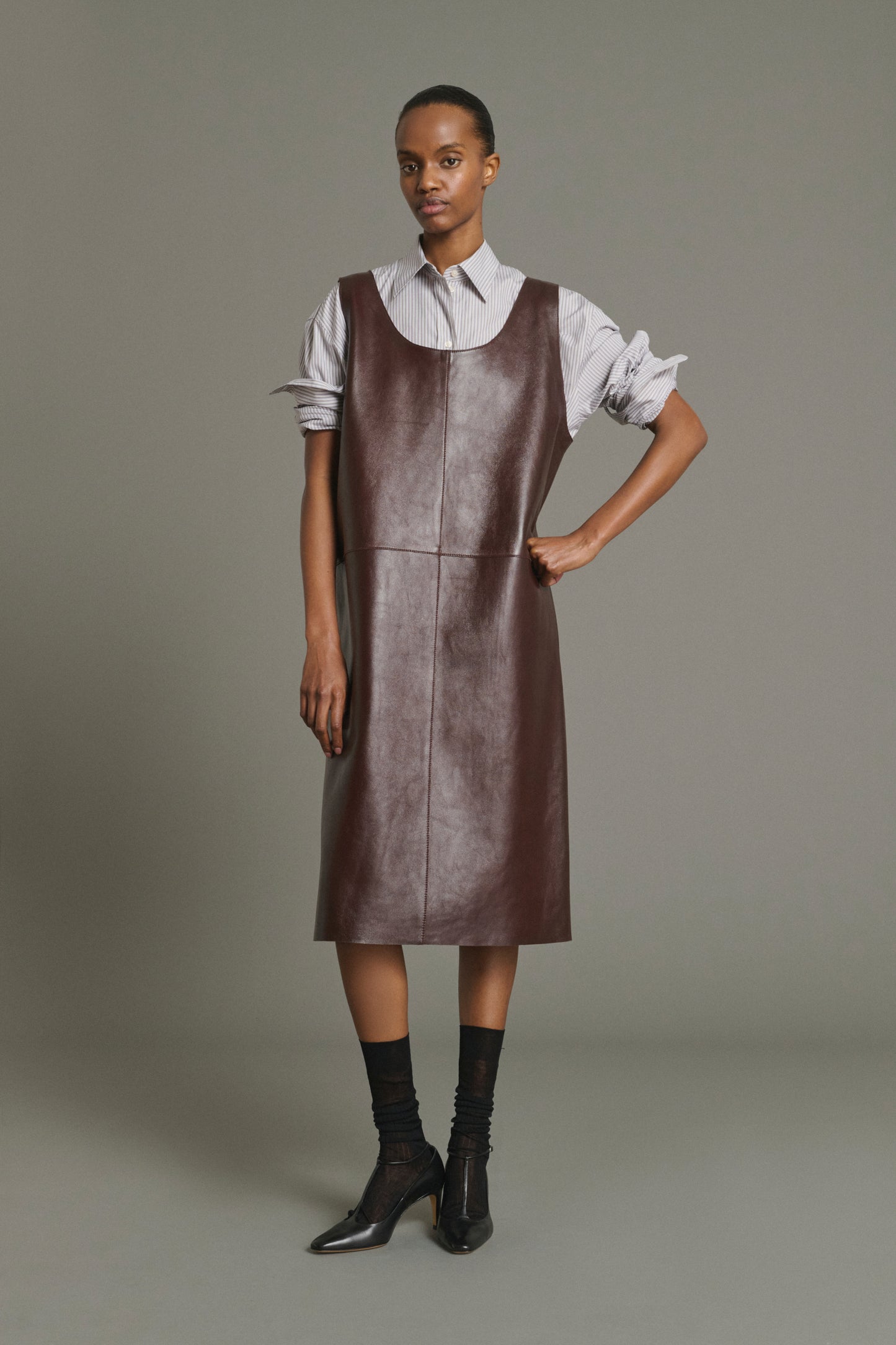 Vestido Joa - Burdeos - Cuero - Mujer