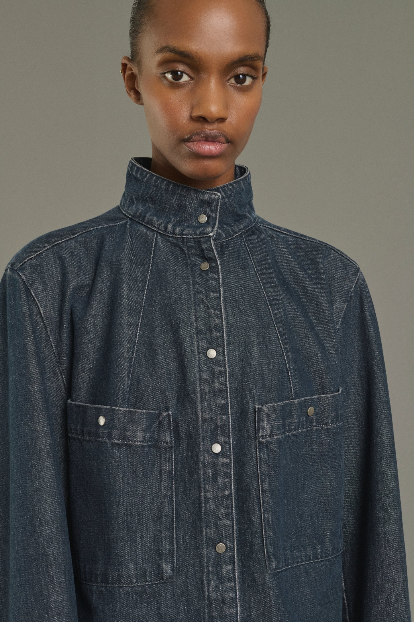 Camisa Leslie - Azul gris - Algodón - Mujer