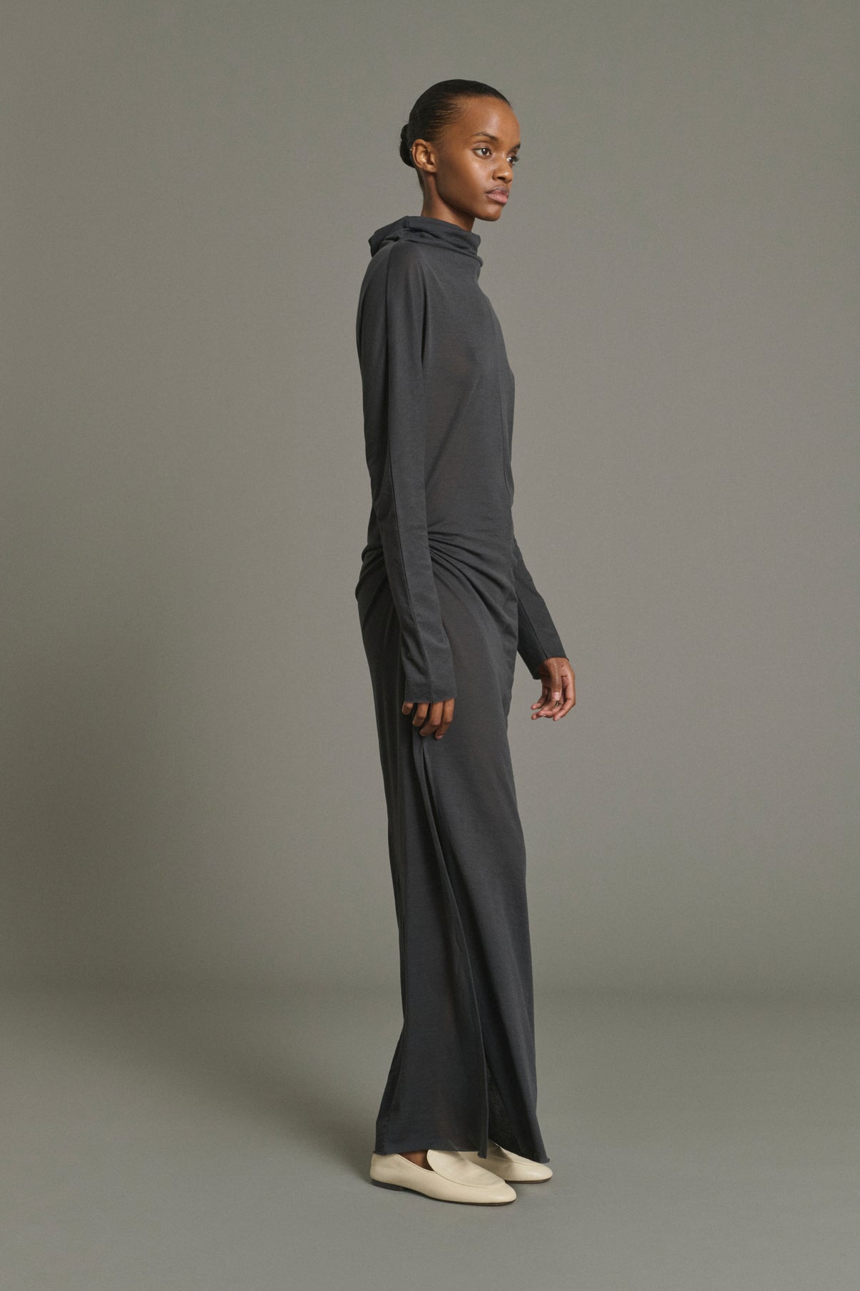 Vestido Lola - Gris Antracita - Algodón - Mujer vue 2