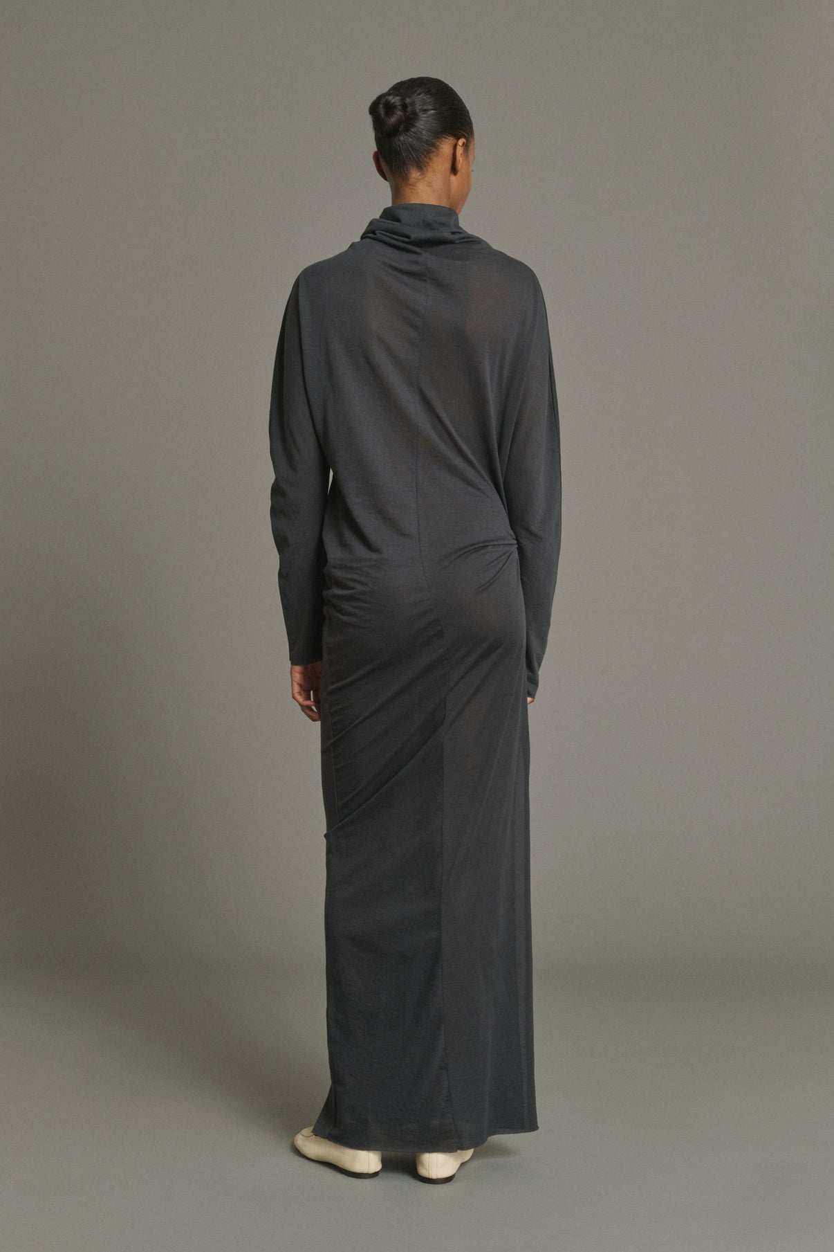 Vestido Lola - Gris Antracita - Algodón - Mujer vue 3