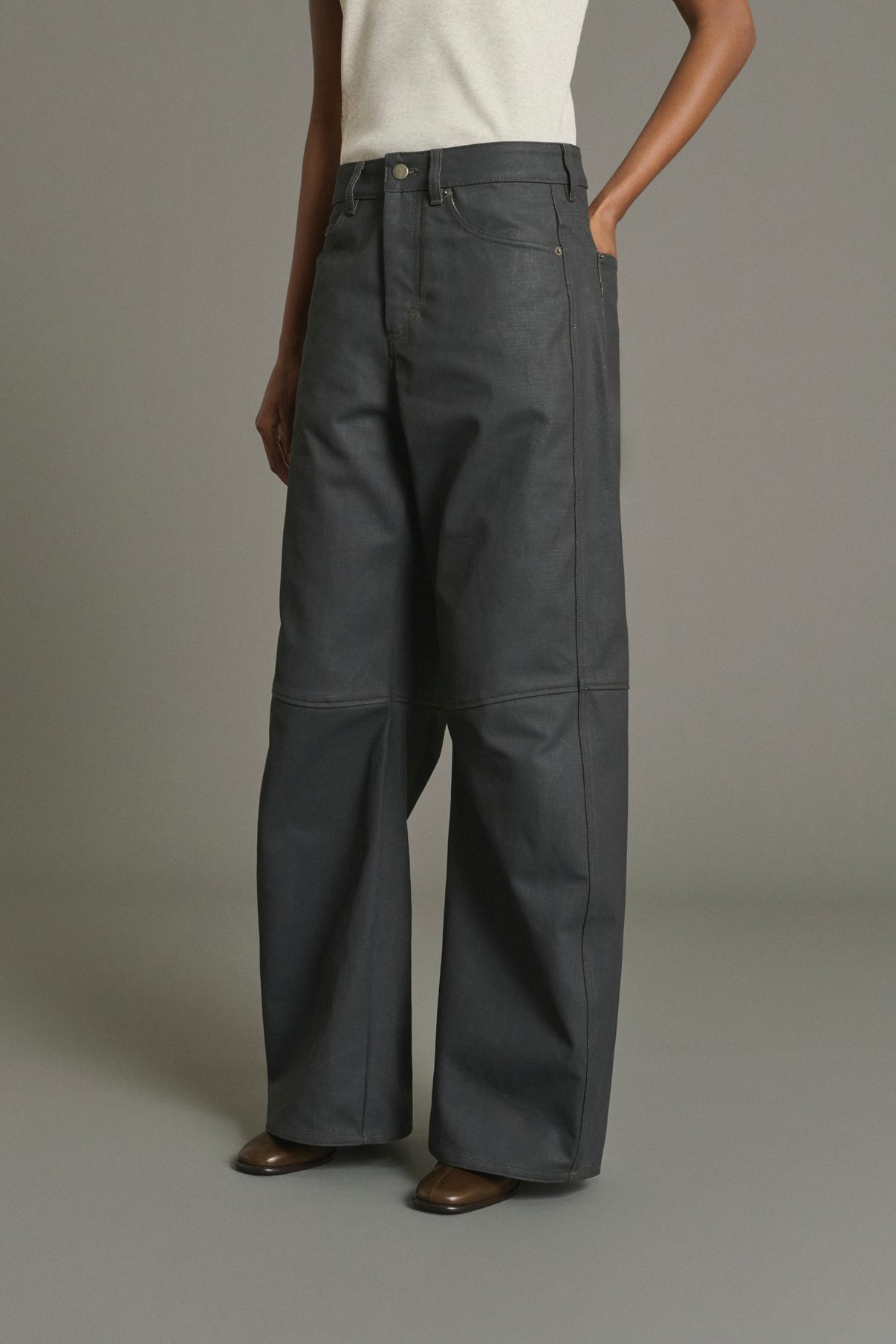 Vaqueros Jackson - Gris - Coton - Mujer vue 3