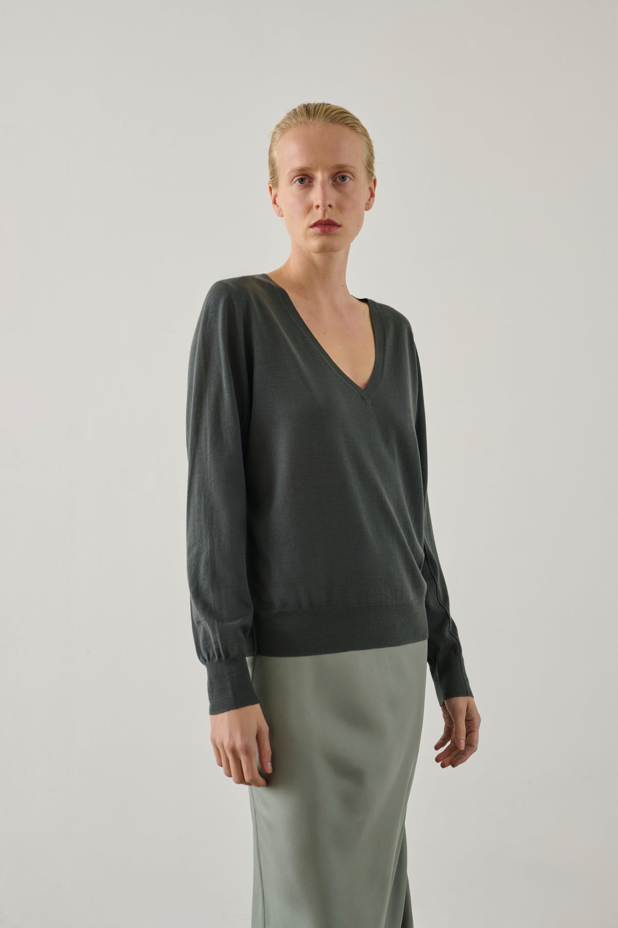 Pull Derek - Gris/Bleu - Laine mérinos - Femme vue 1