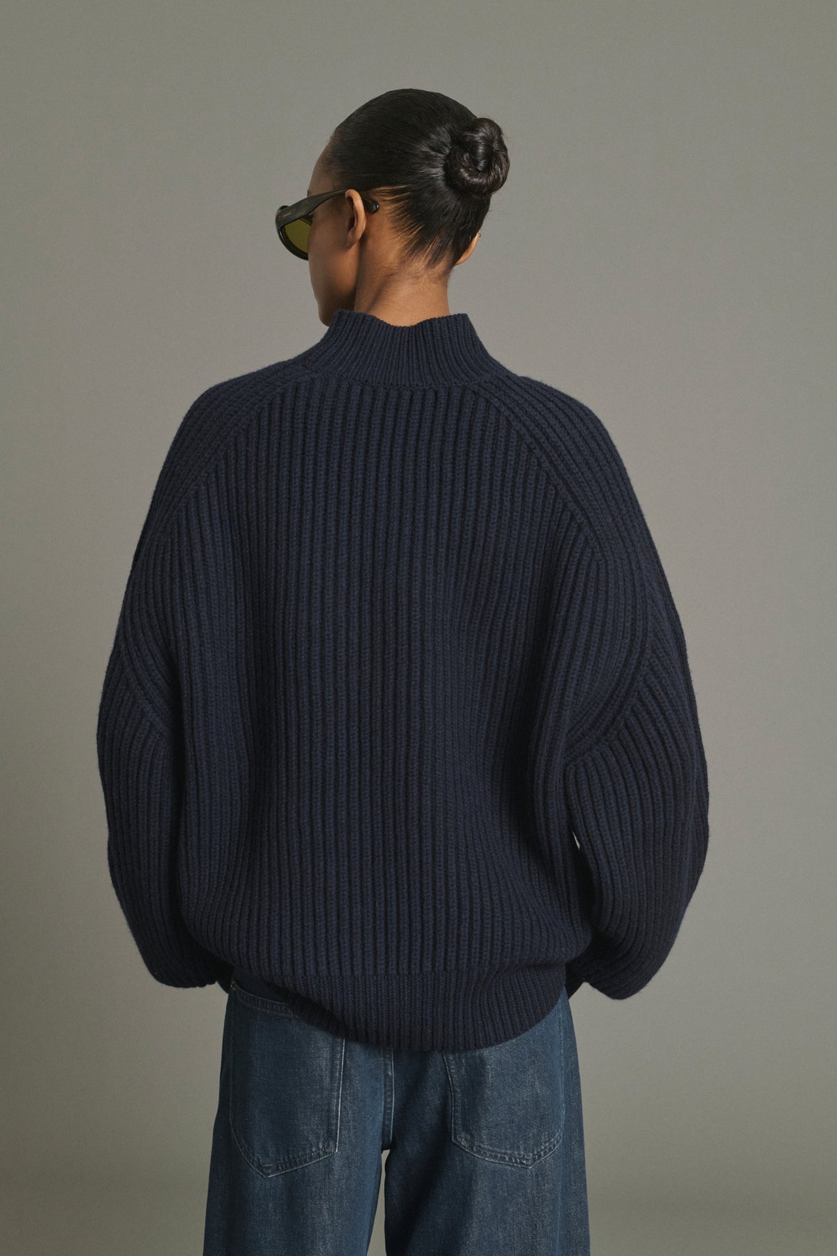 Jersey Flamand - Navy lana merina costillas gruesas - Soeur vue 2