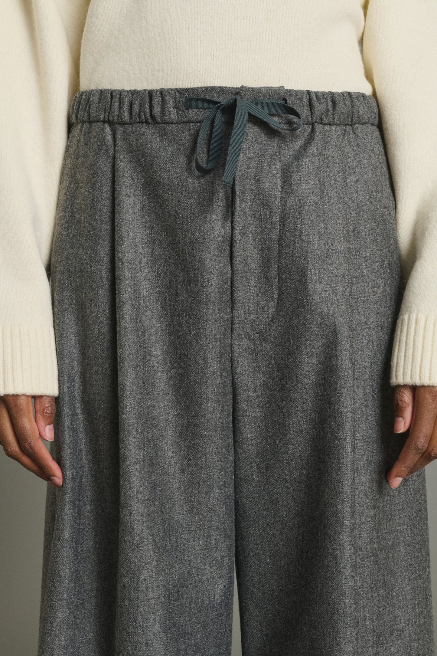 Pantalón Hugues - Gris jaspeado - Lana - Mujer