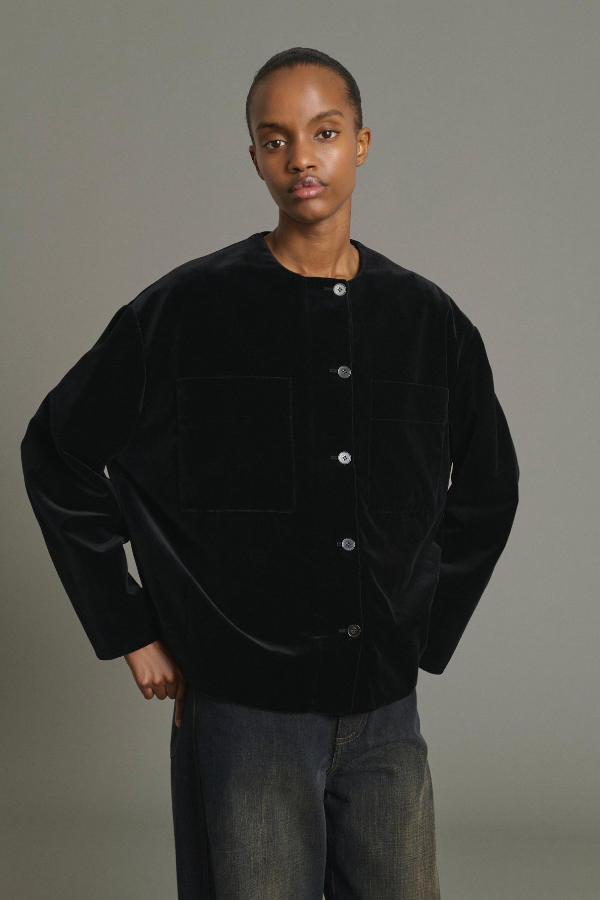 Chaqueta Louis - Negro - Algodón - Mujer vue 3