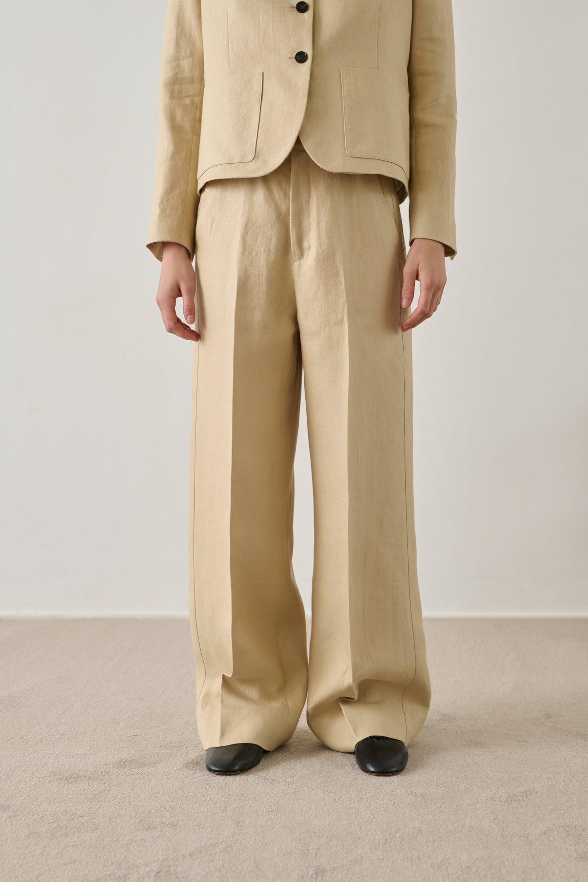 Pantalon Hippolyte - Beige Poudre - Lin - Femme vue 3