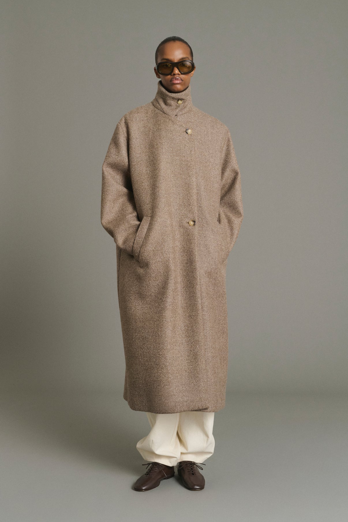 Abrigo Germain - Taupe - Lana - Mujer vue 1