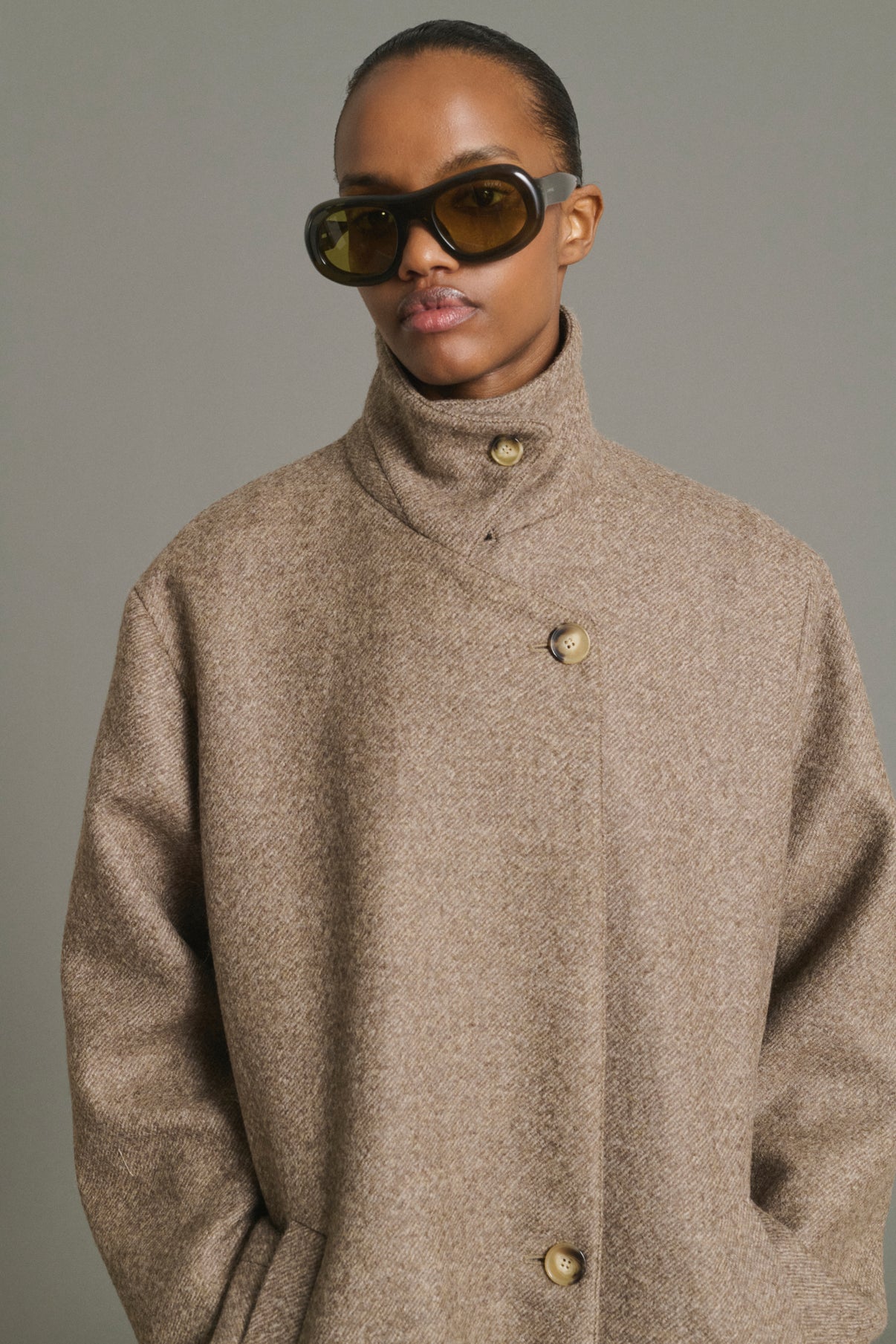 Abrigo Germain - Taupe - Lana - Mujer vue 3