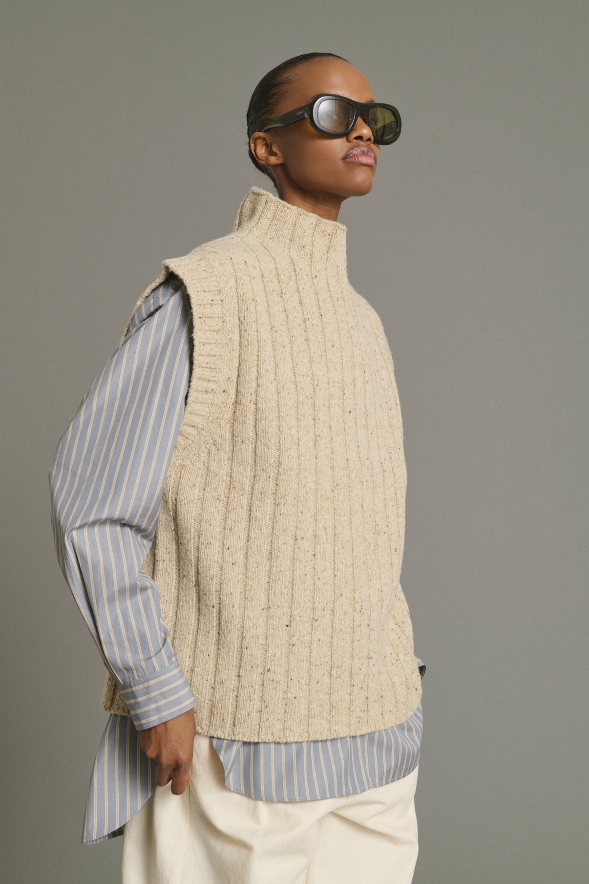 Jersey Jethro - Beige Claro - Lana - Mujer vue 3