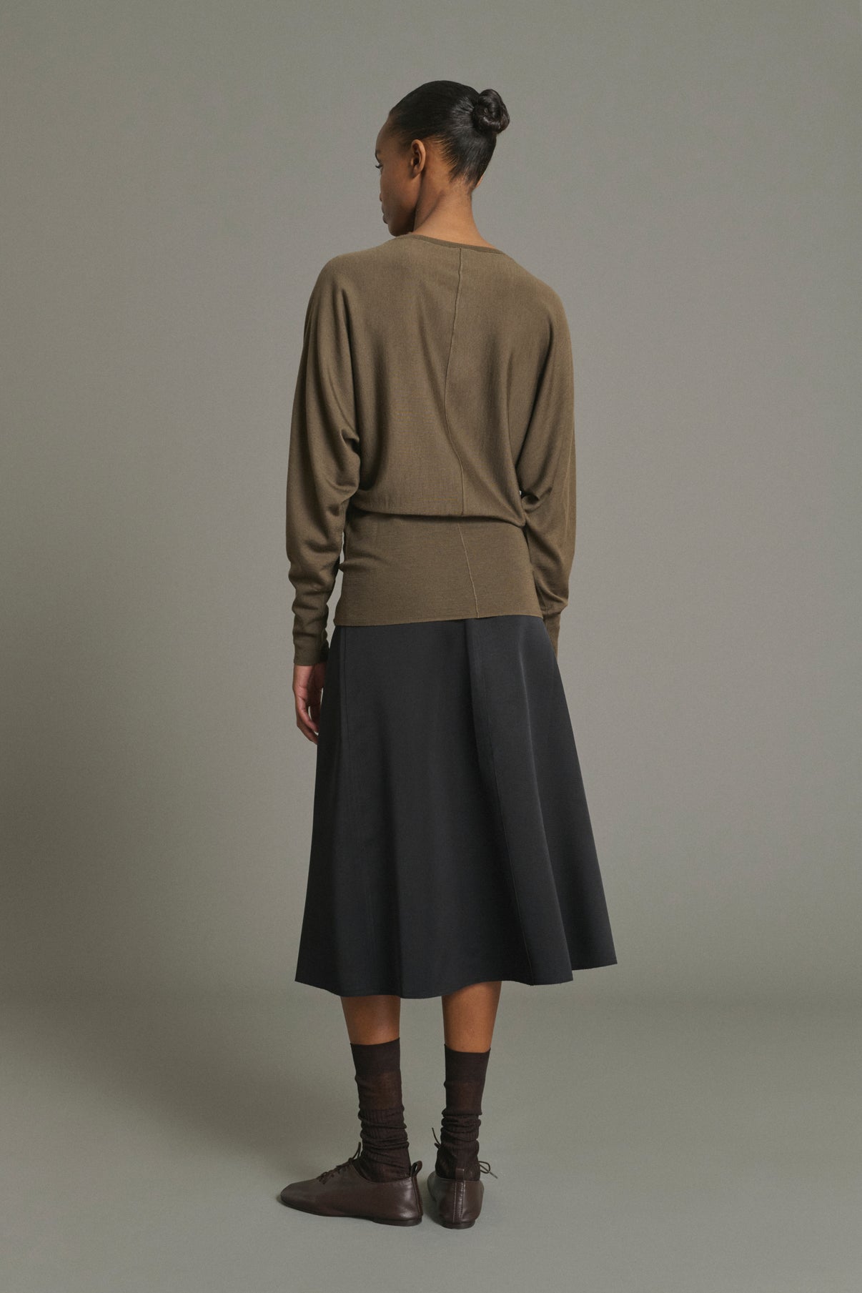 Jersey Lina - Caqui - Lana Merino - Mujer vue 2