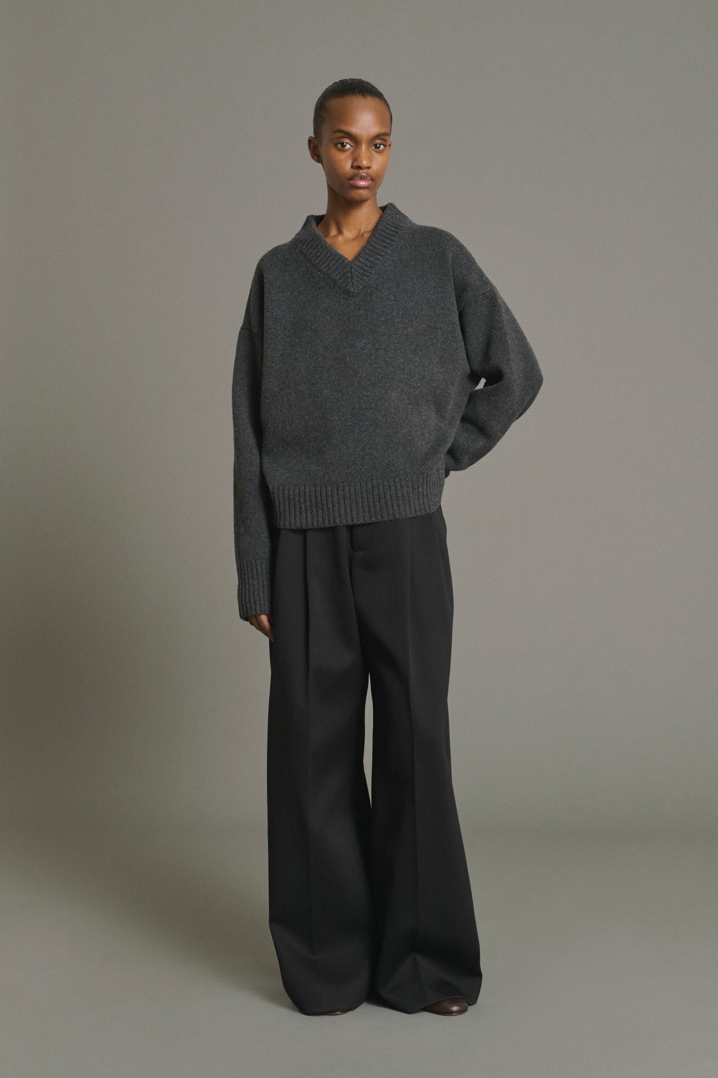 Jersey Julie - Gris Antracita - Lana Merino - Mujer