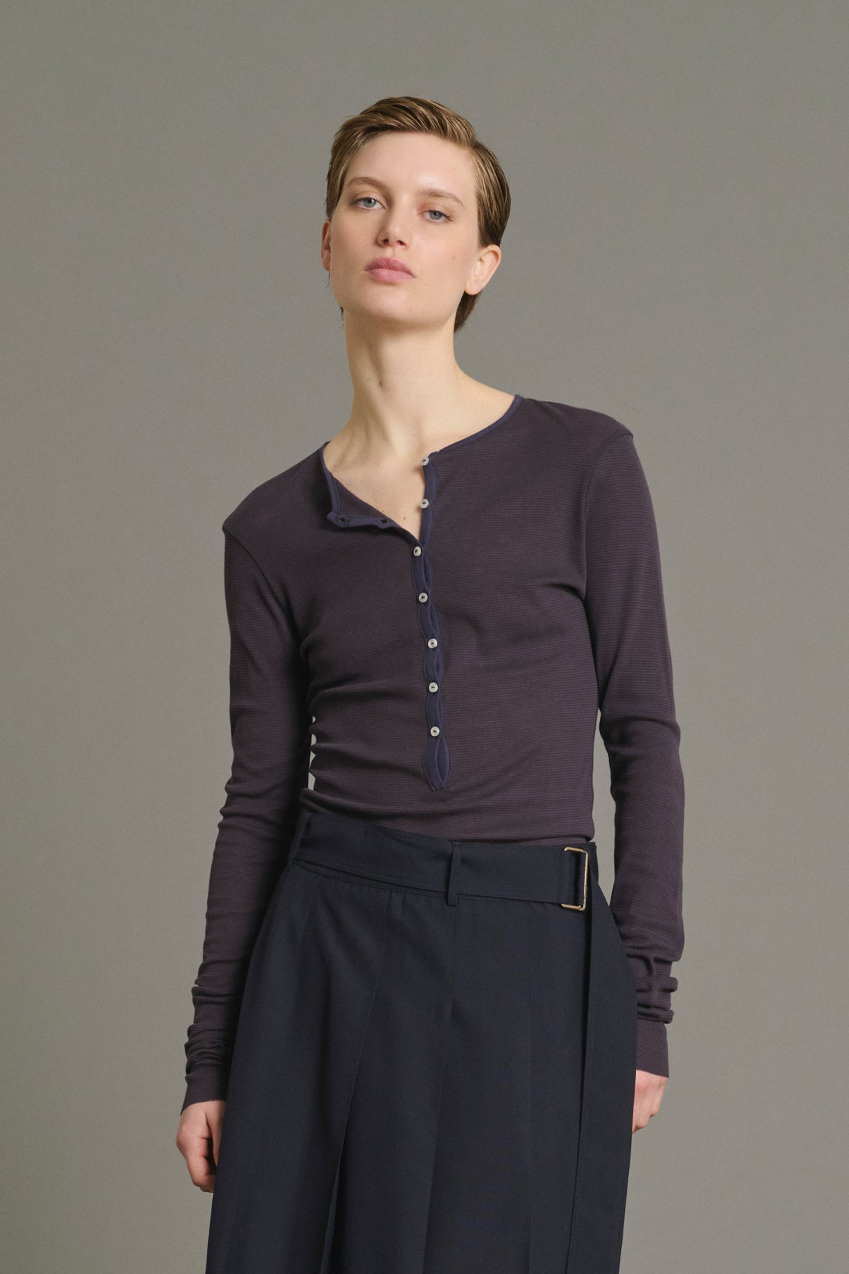 Camiseta Isabella - Marrón Rojo/Violeta Oscuro - Algodón - Mujer vue 1