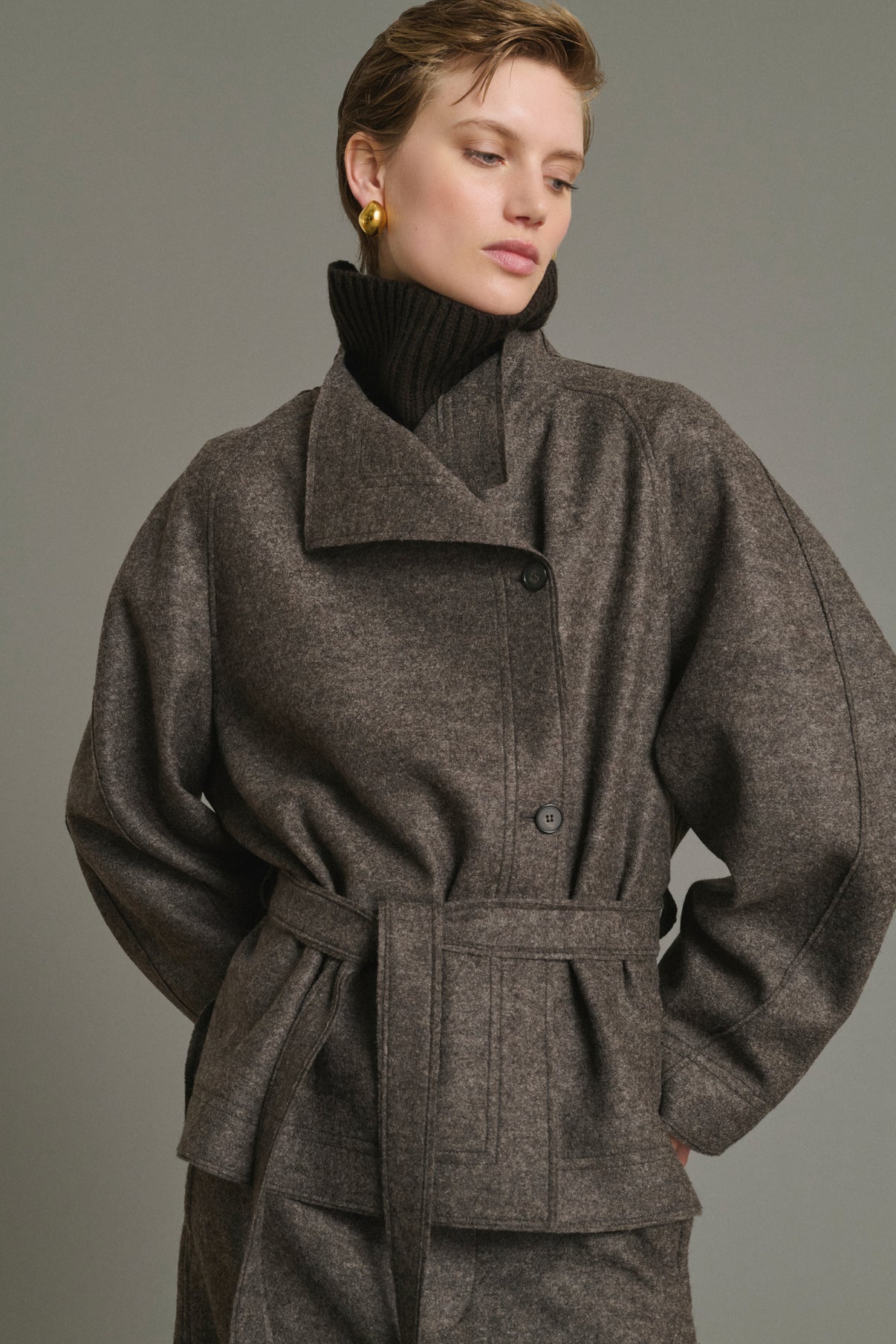 Chaqueta Theia - Taupe Jaspeado - Lana - Mujer vue 1