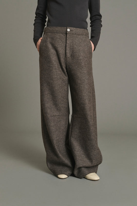 Pantalón Gibson - Taupe chiné - Lana - Mujer