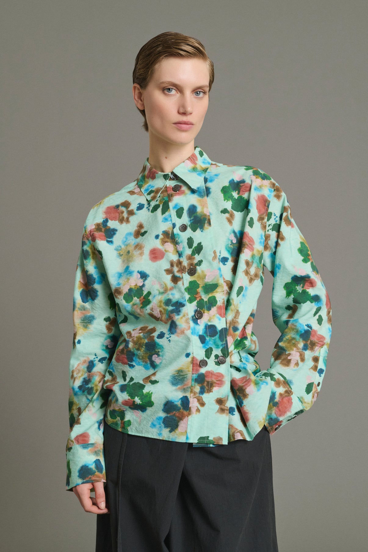 Camisa Lepic - Turquesa - Seda - Mujer vue 1