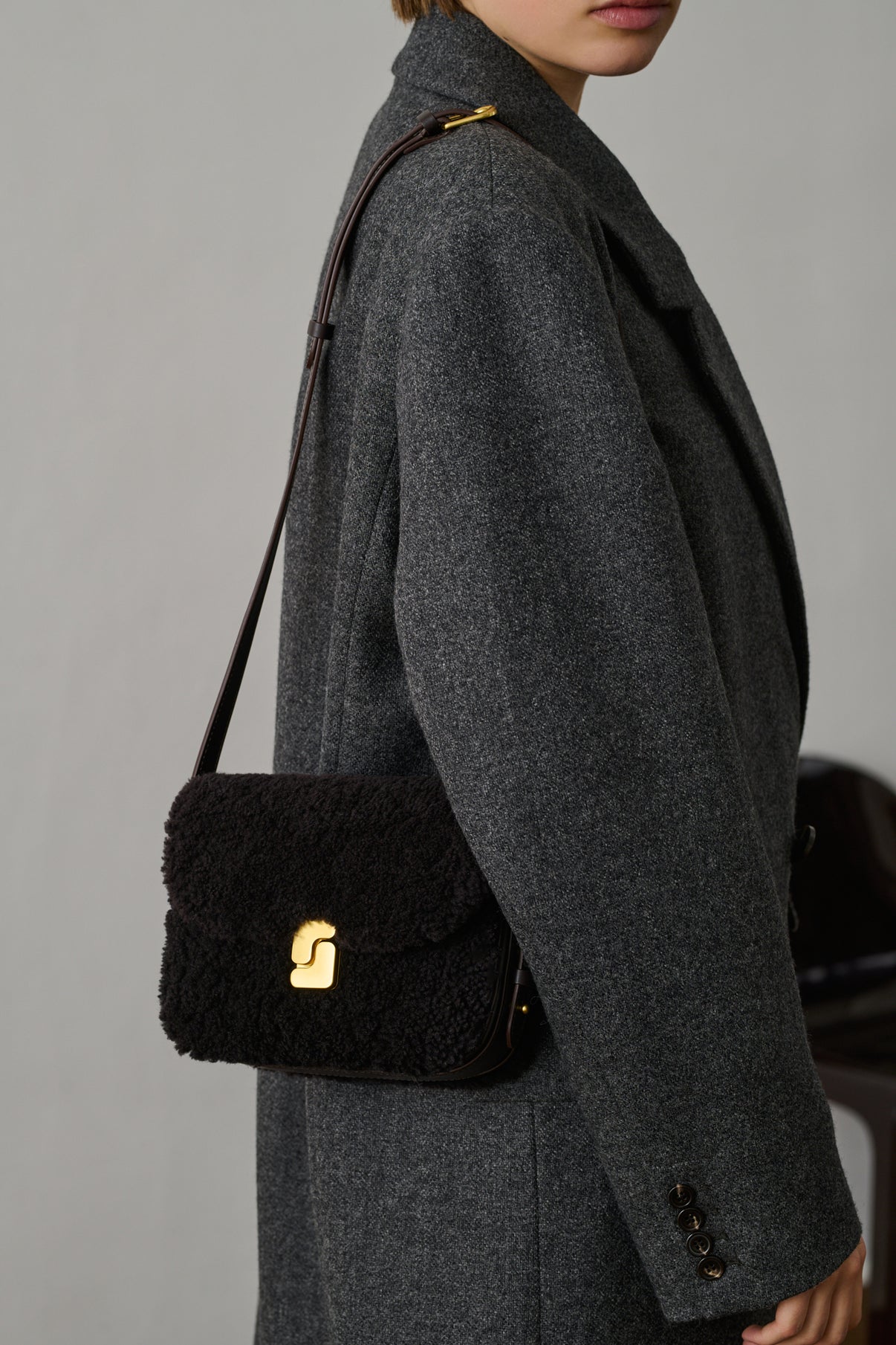 Sac Bellissima Mini - Marron Foncé - Cuir - Femme vue 2