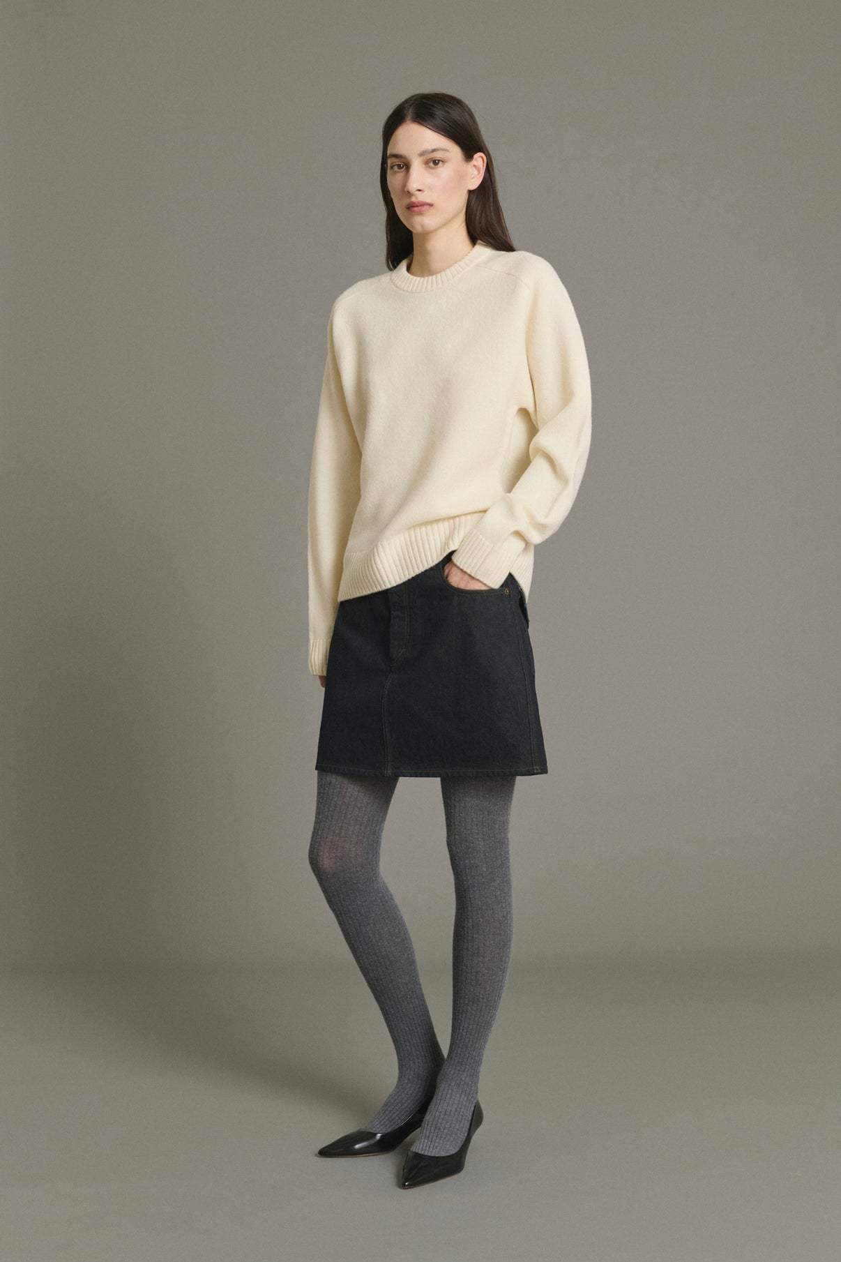 Falda Lacy - Negro - Algodón - Mujer vue 1