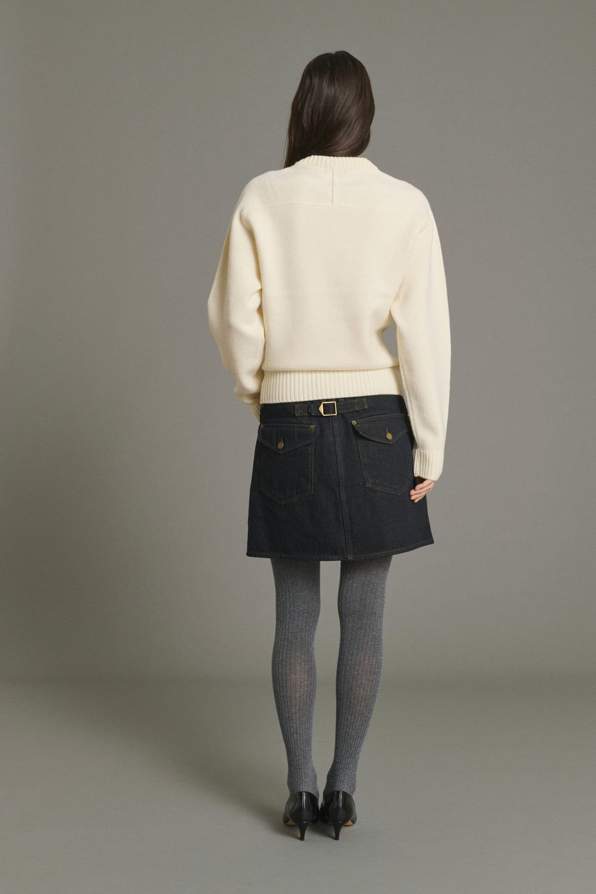 Falda Lacy - Negro - Algodón - Mujer vue 2