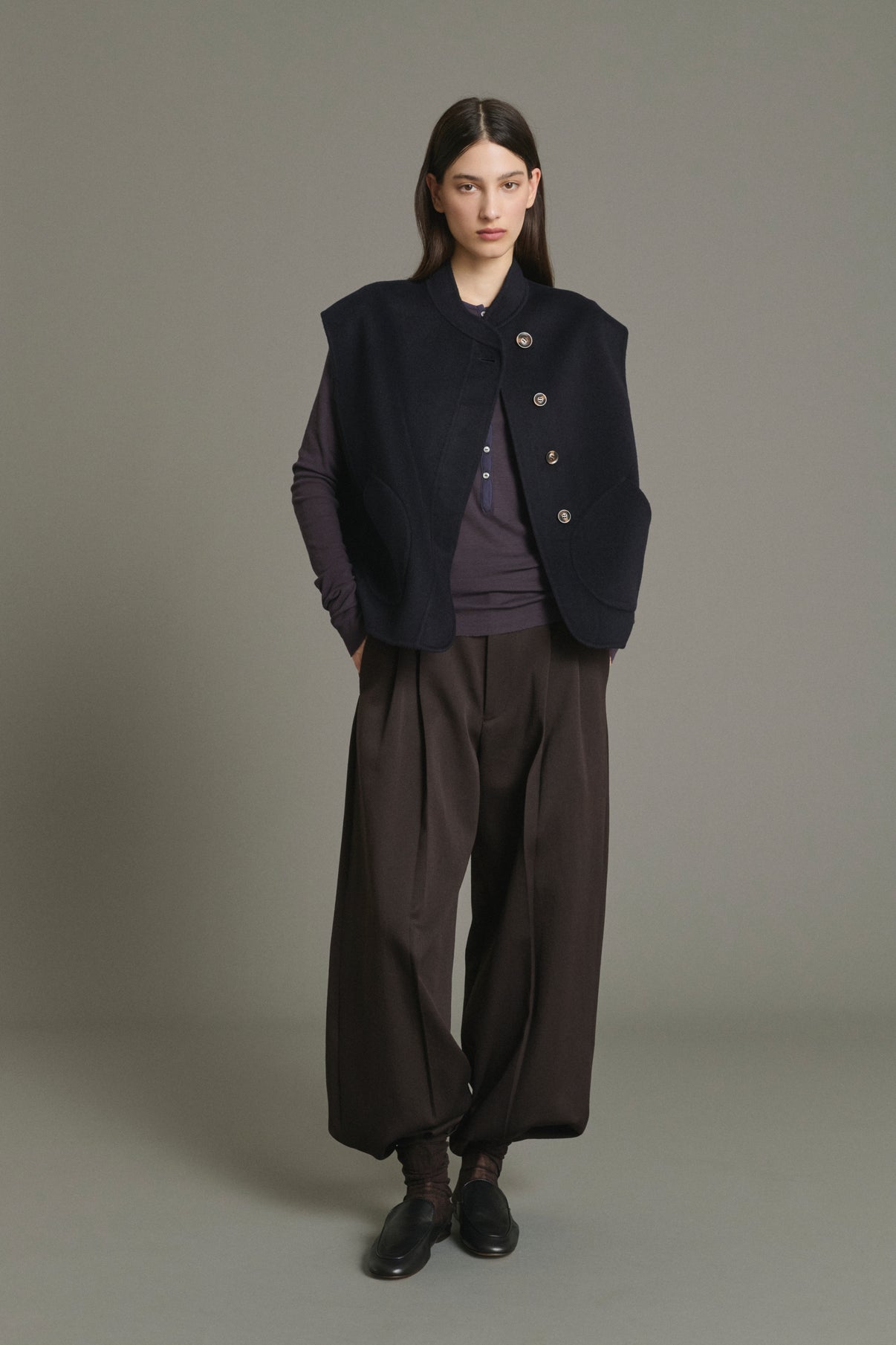 Cazadora Adeline - Deep Navy Lana Mujer - Soeur vue 5