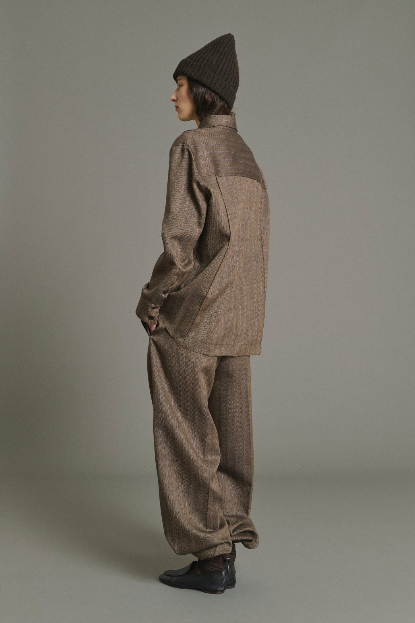 Camisa Lisbonne - Marrón/Malva - Lana - Mujer