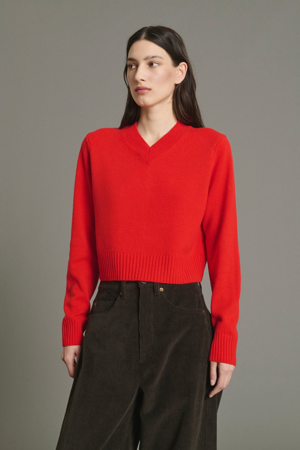 Jersey Jonas - Rojo - Lana merino - Mujer vue 3