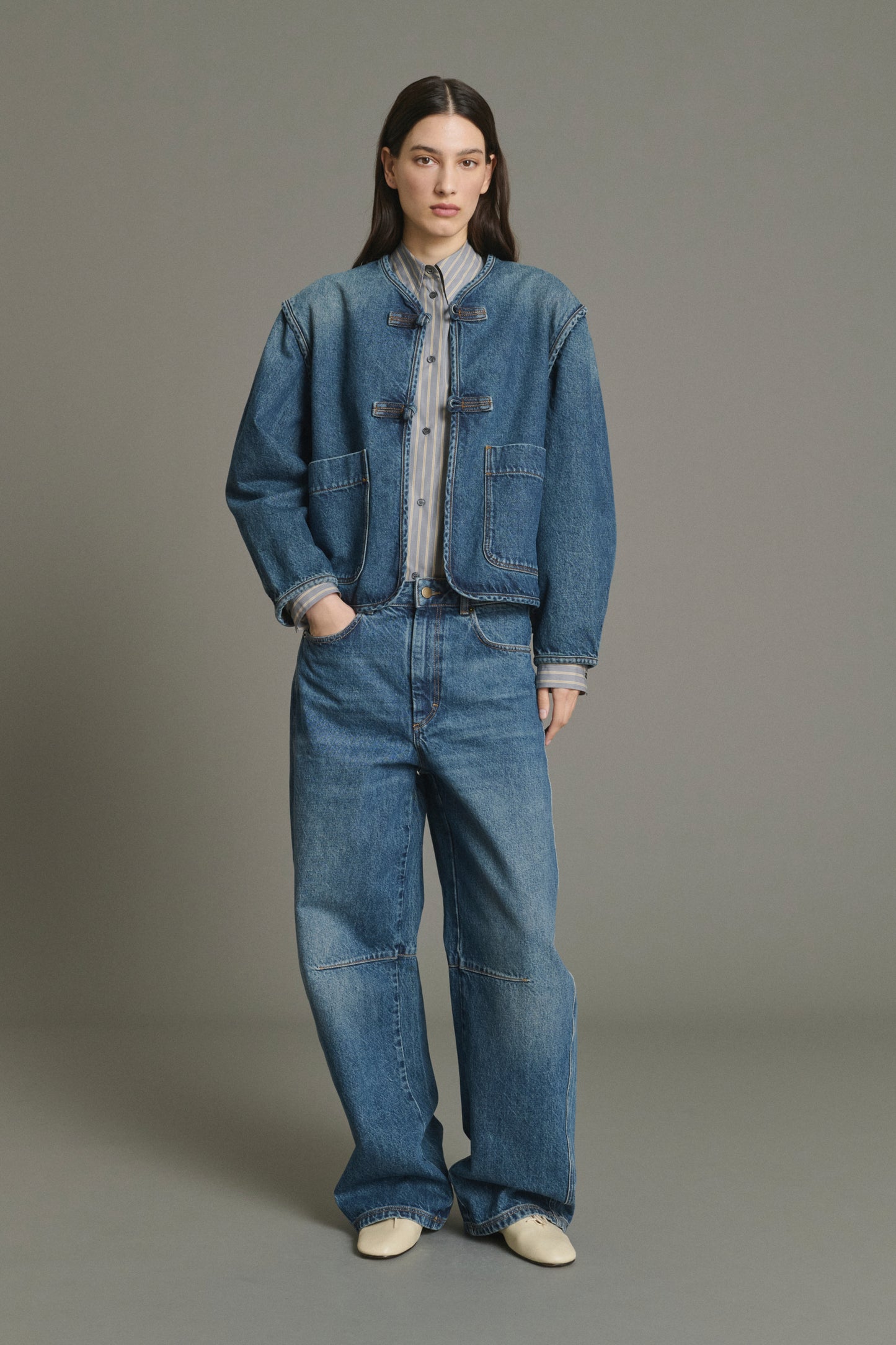 Chaqueta Agatha - Azul Denim Algodón Mujer - Soeur