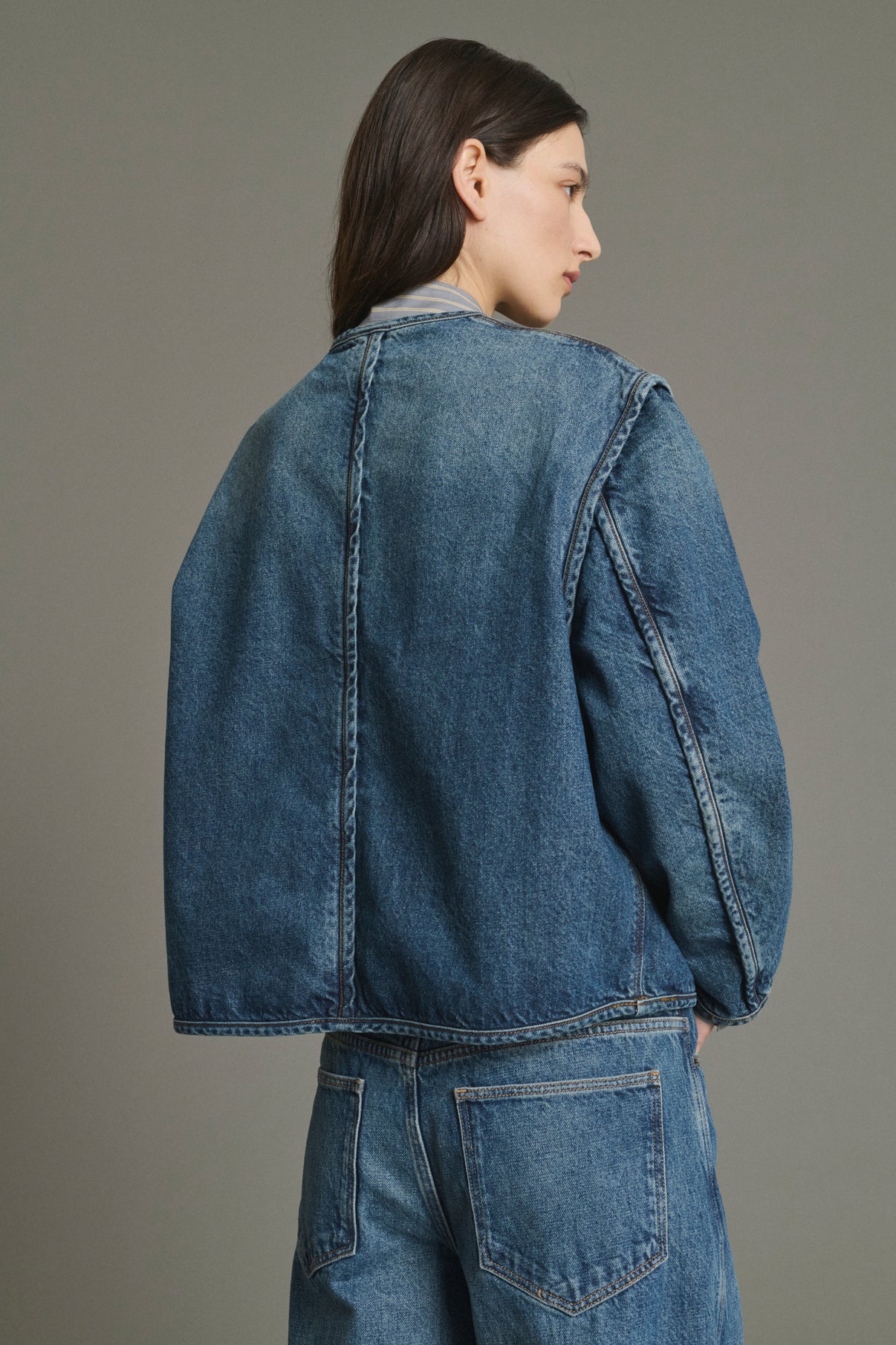 Chaqueta Agatha - Azul Denim Algodón Mujer - Soeur vue 4