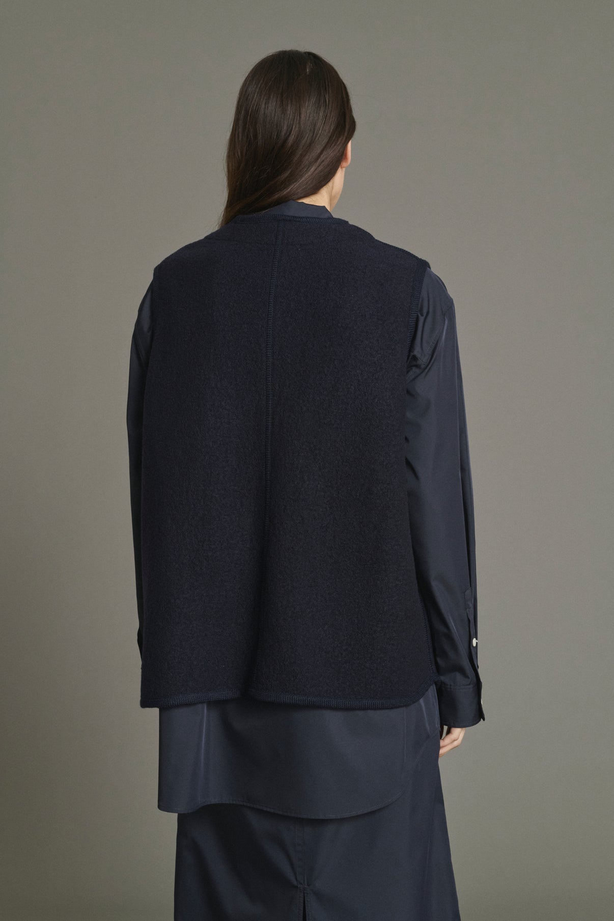 Chaqueta Chicago - Azul Marino Lana Boullida Mujer - Soeur vue 4