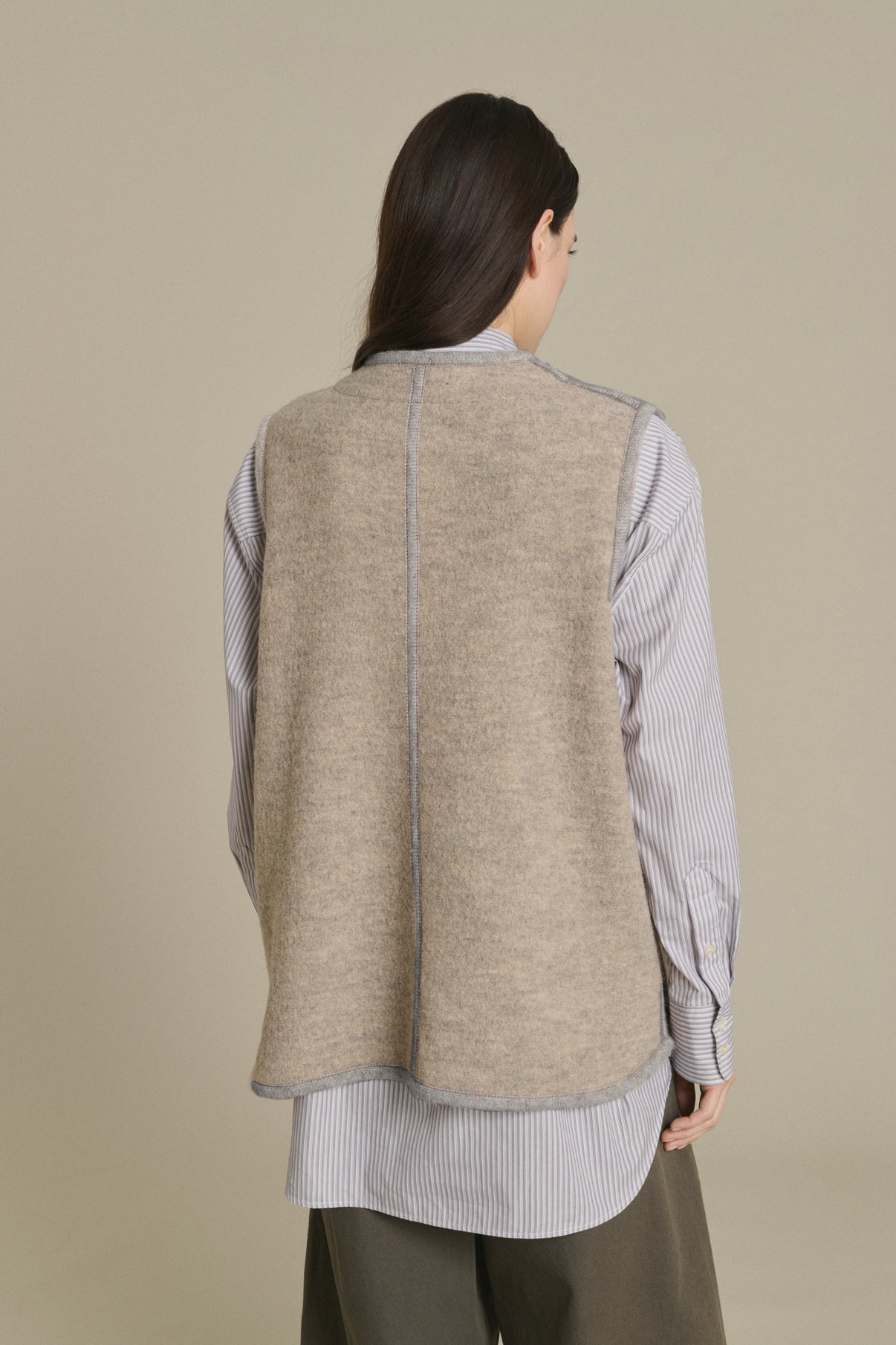 Chaqueta Chicago - Beige/Gris - Lana - Mujer vue 4
