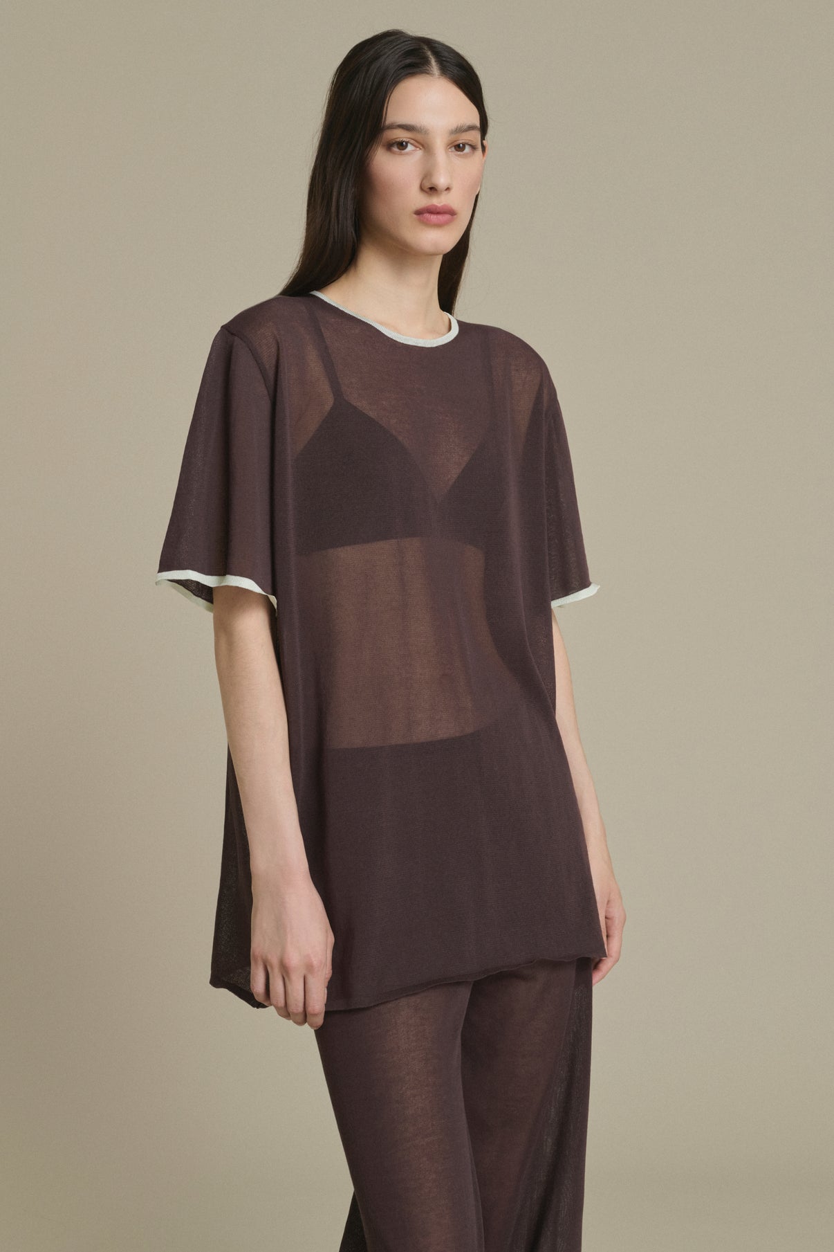 T-shirt Dua chocolat en maille Soeur & TL180 - Soeur vue 1
