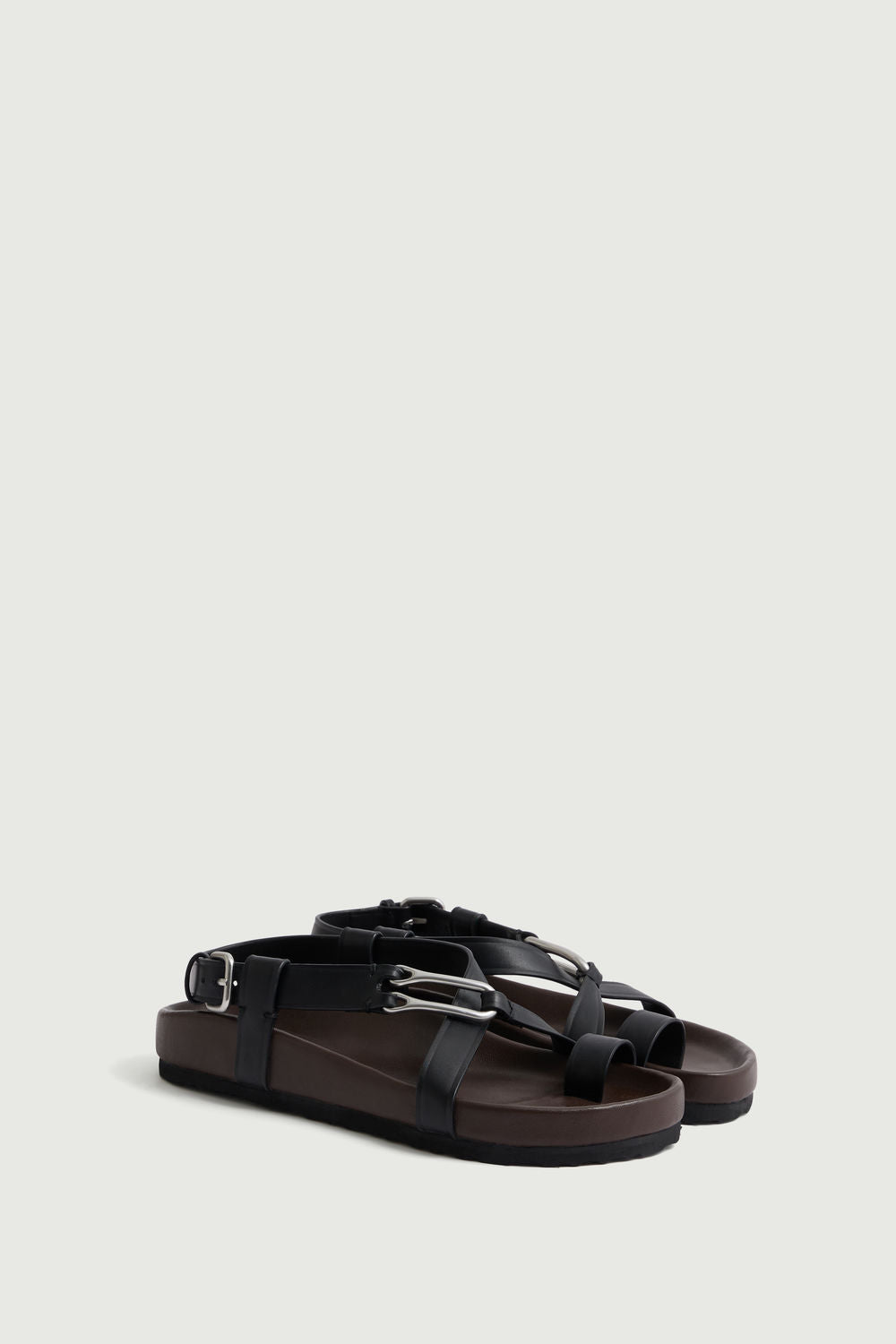 Sandales Cadaques - Noir - Cuir - Femme vue 3