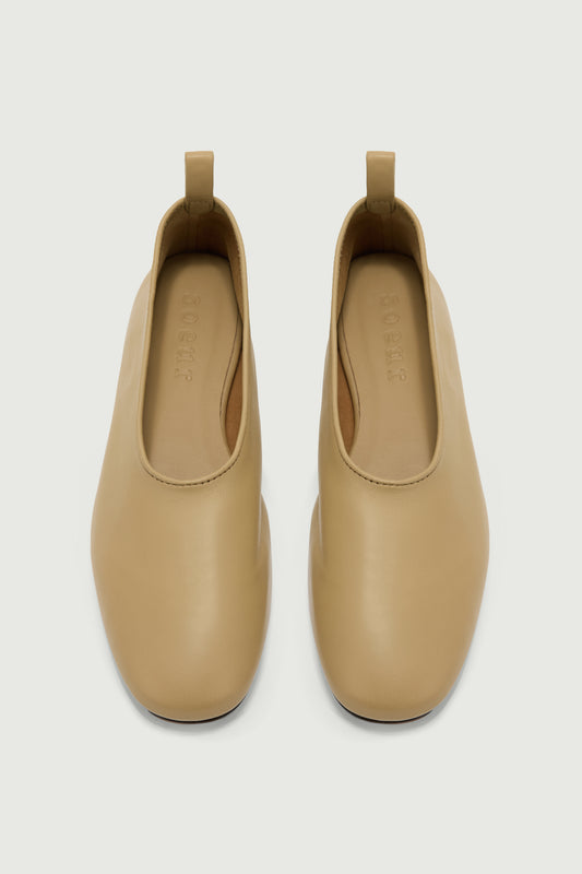 Bailarinas Bala - Beige - Cuero - Mujer