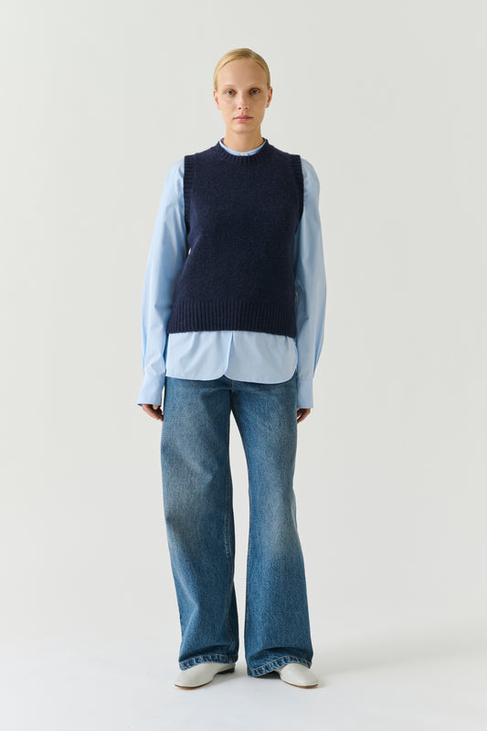 Jersey Namaste - Azul marino - Lana - Mujer