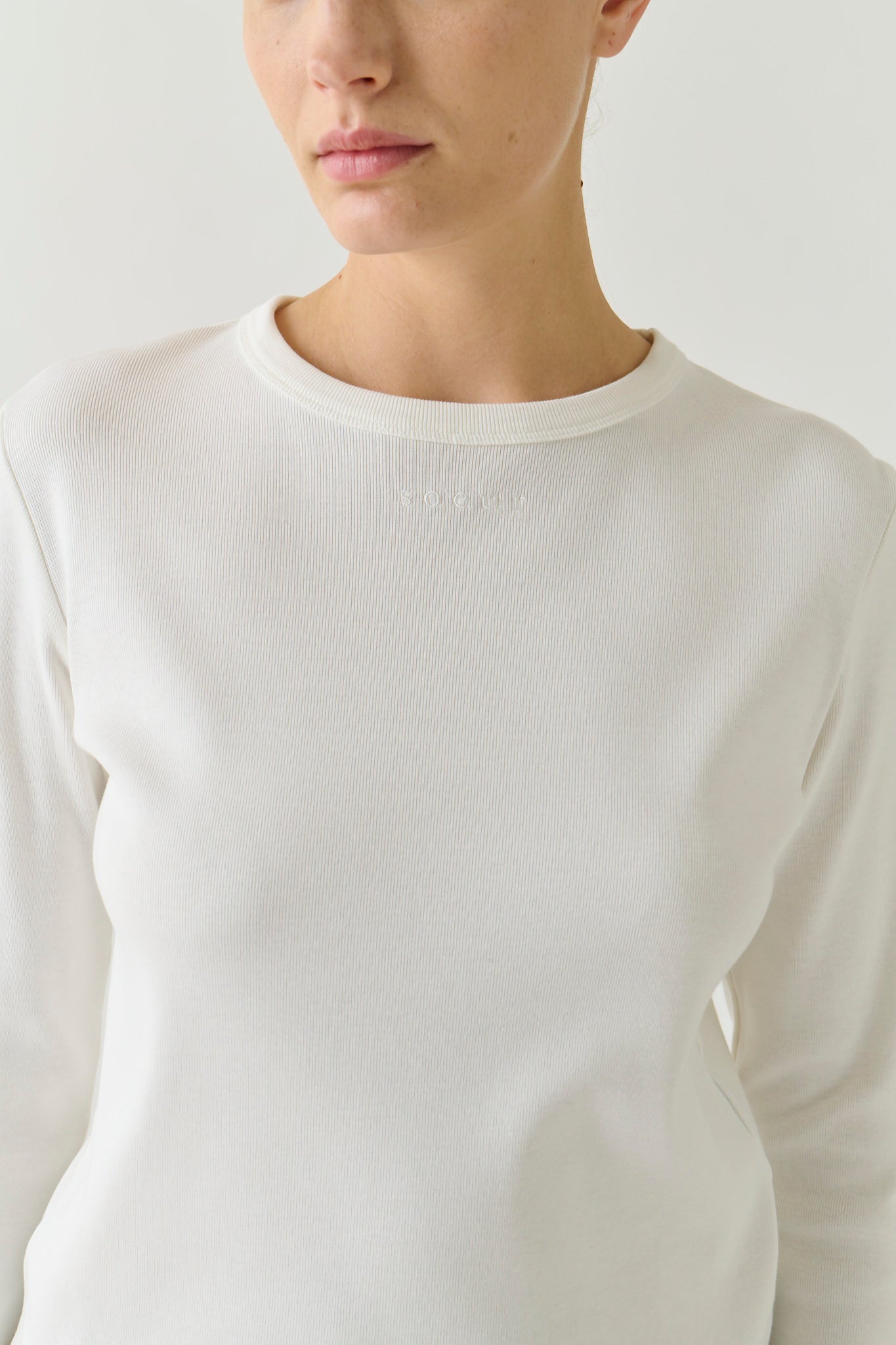 T-Shirt Flavie - Blanco Algodón Orgánico Manga Larga - Soeur