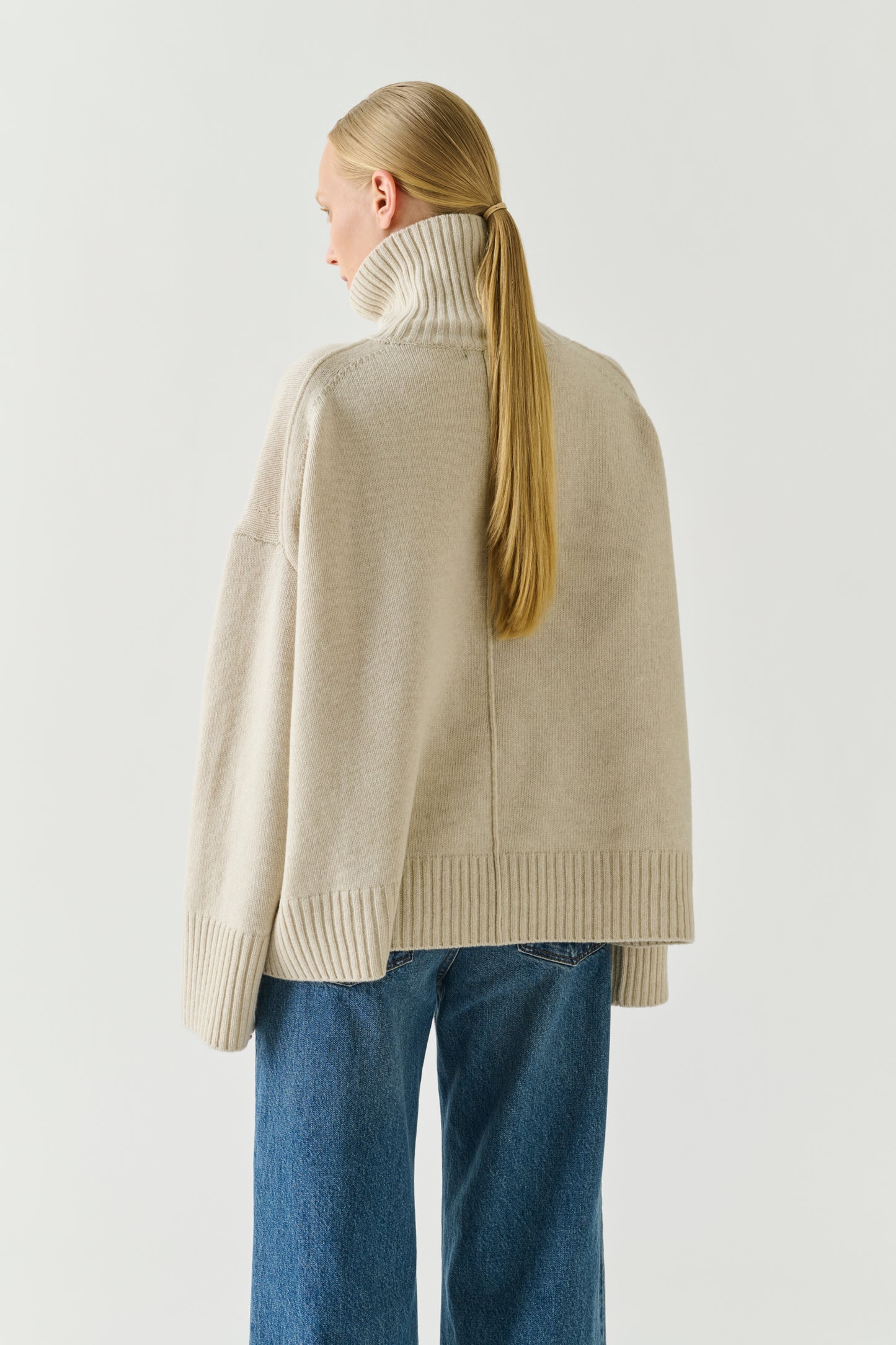 Jersey William - Crudo Jaspeado Lana Merino Cuello Alto - Soeur