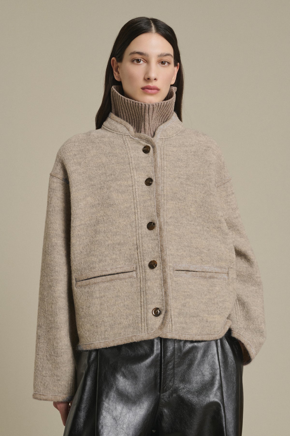 CHAQUETA OLYMPE BEIGE/GRIS