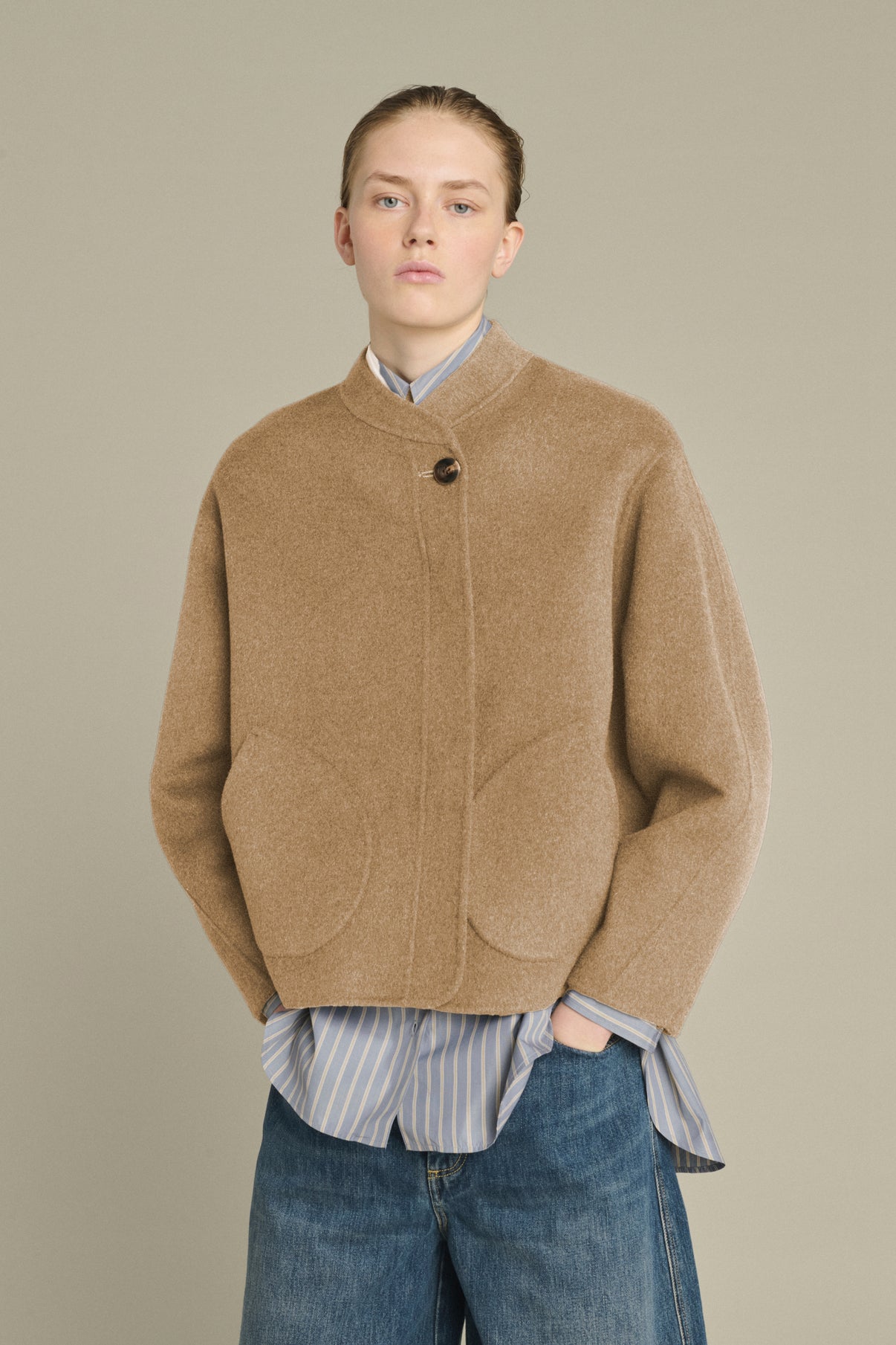 Abrigo Windsor - Camel jaspeado - Lana - Mujer vue 1