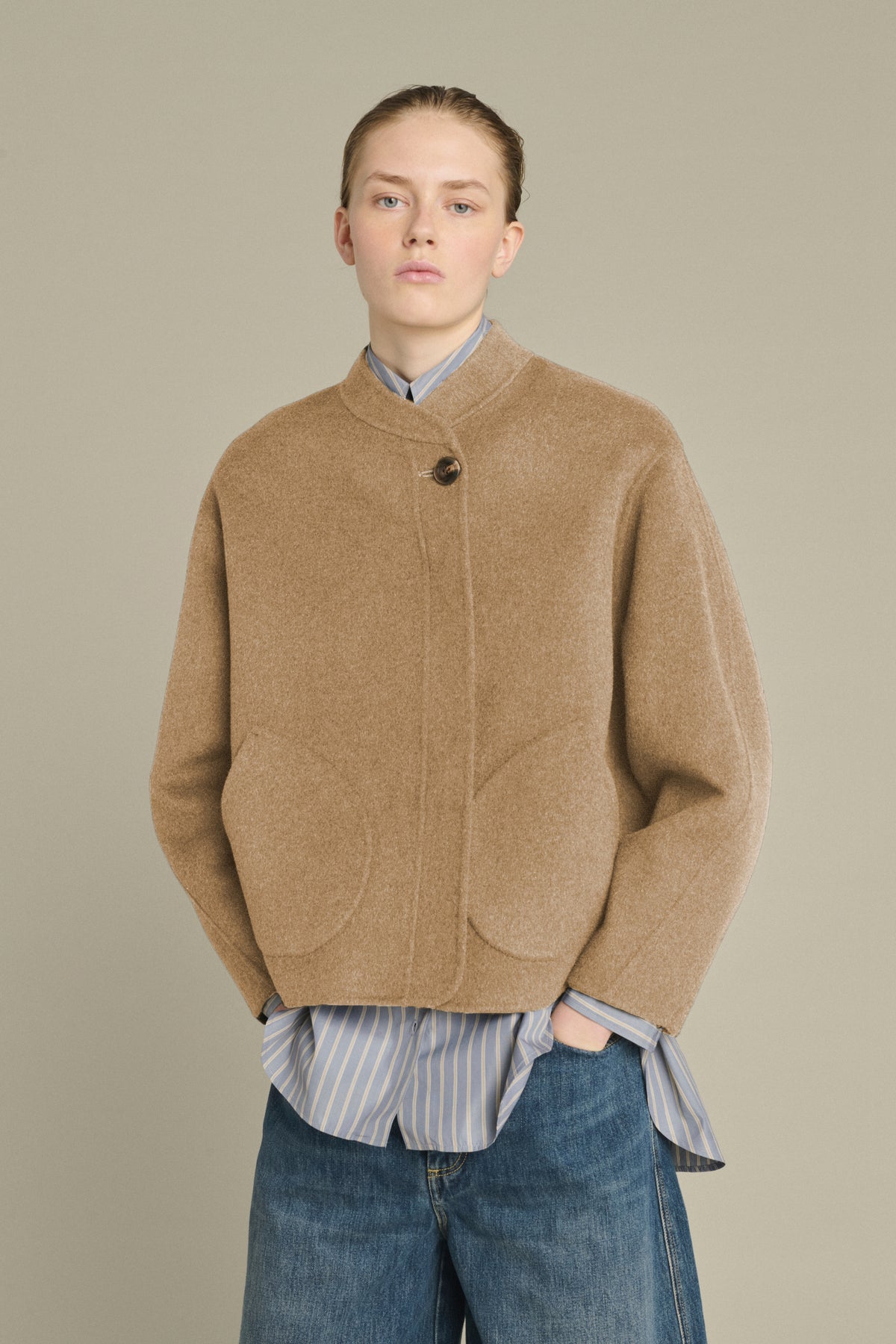ABRIGO WINDSOR CAMELLO JASPEADO