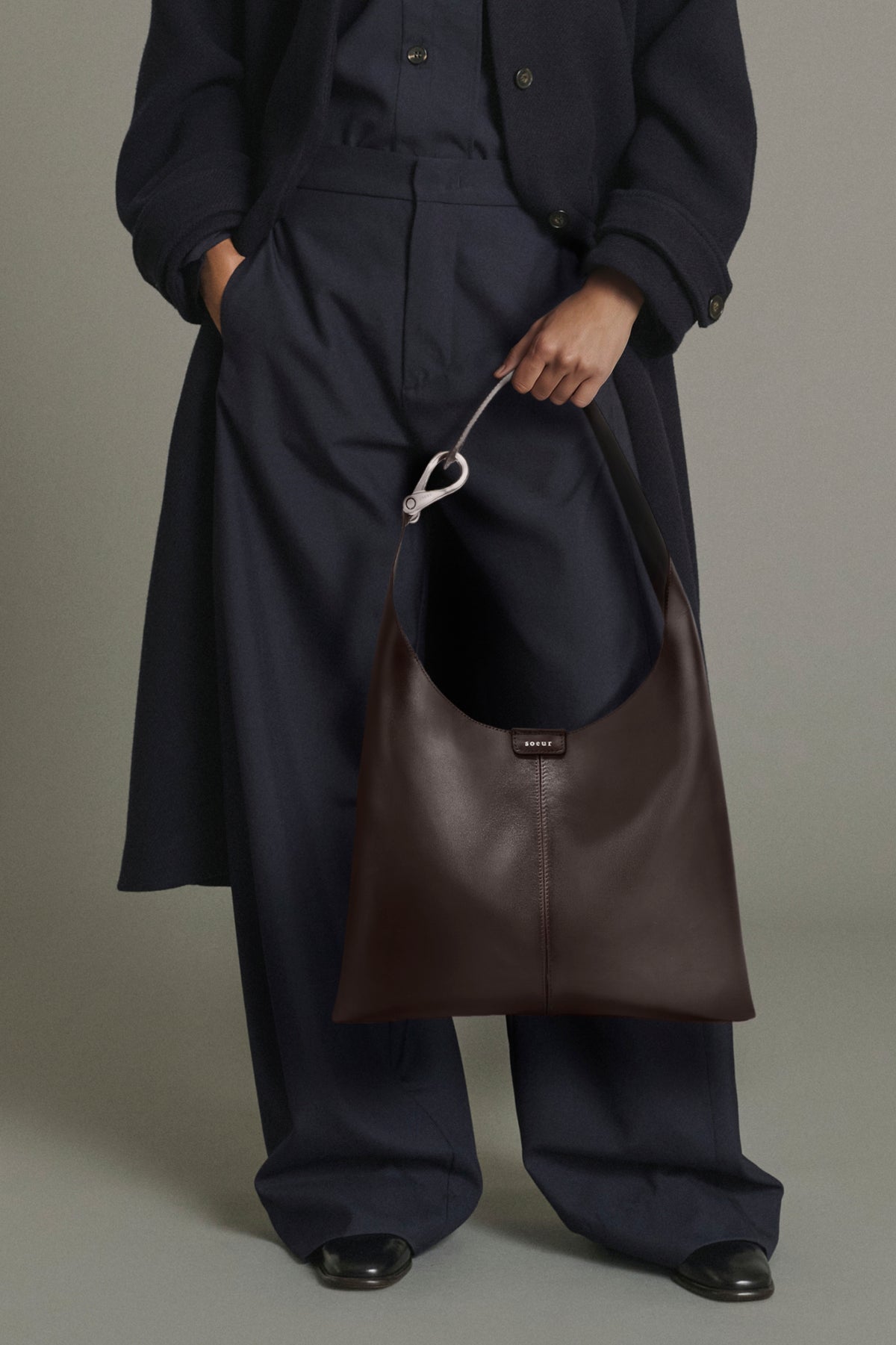 Bolso Cosima Mini - Marrón de piel lisa para llevar al hombro - Soeur vue 2