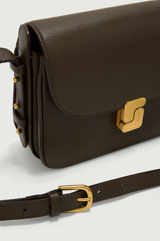 Bolso Bellissima Mini - Caqui oscuro - Cuero - Mujer