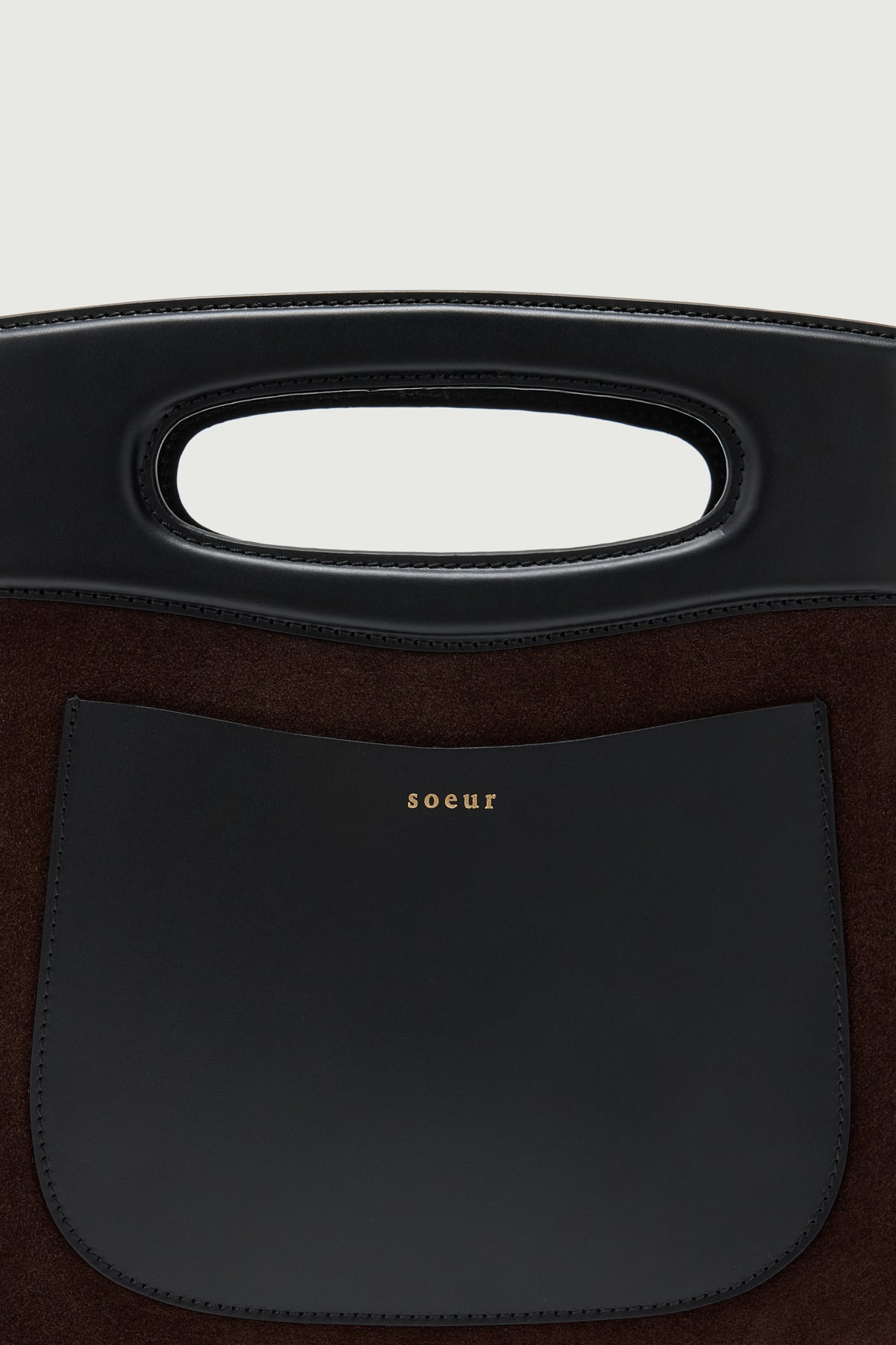Bolso Cheri - Marrón Oscuro - Cuero - Mujer vue 3