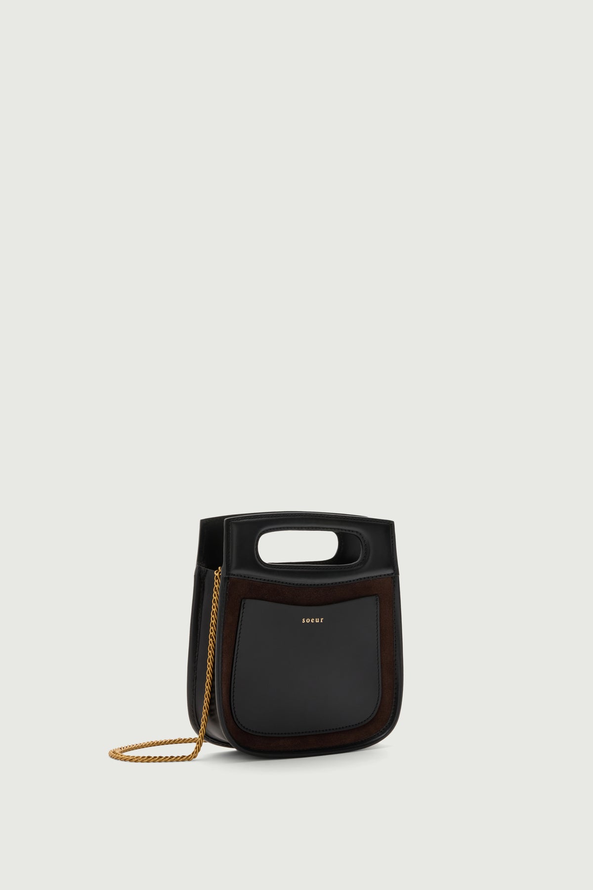 Bolso Cheri Mini - Marrón Oscuro - Cuero - Mujer vue 2
