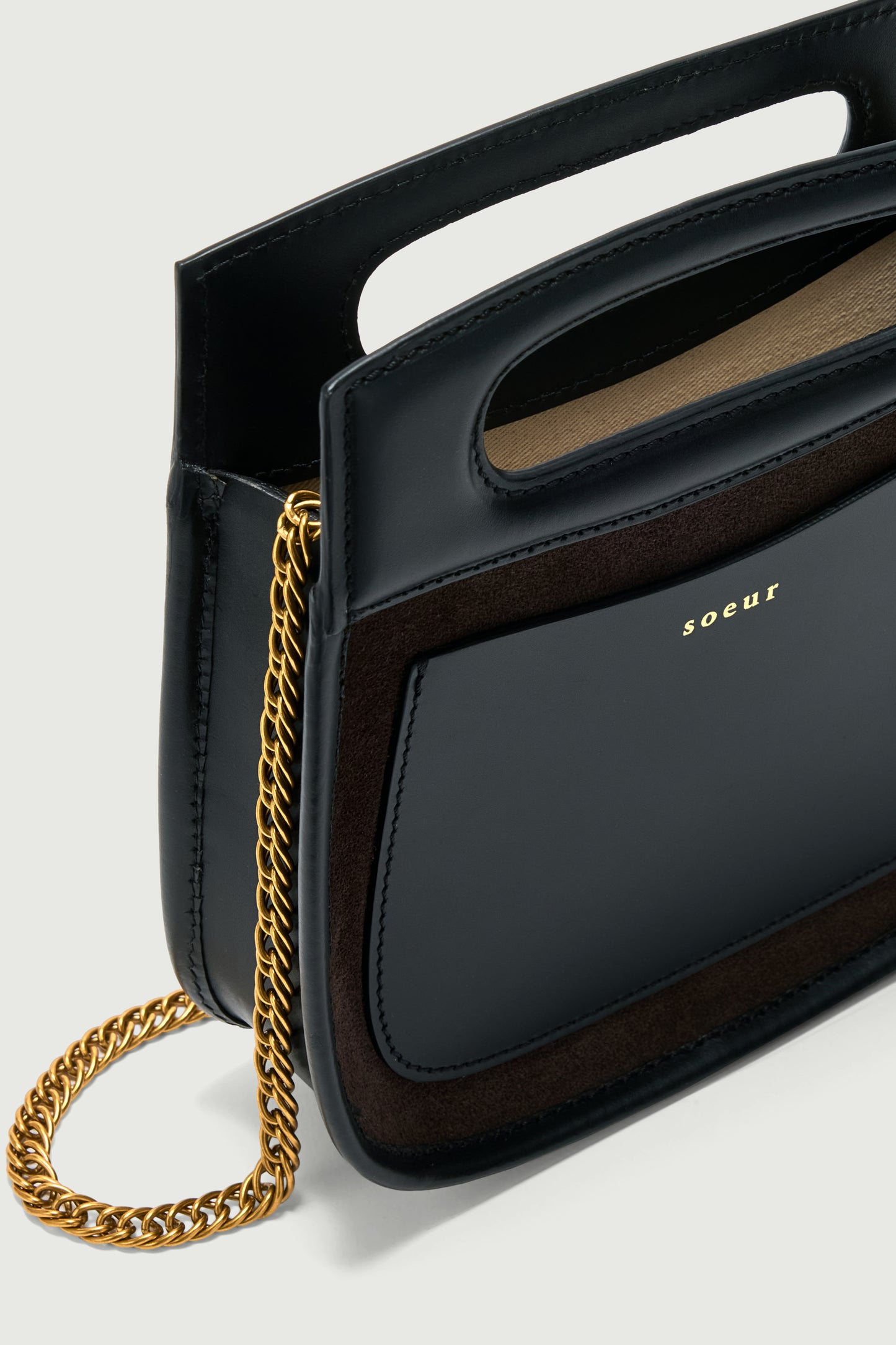 Bolso Cheri Mini - Marrón Oscuro - Cuero - Mujer